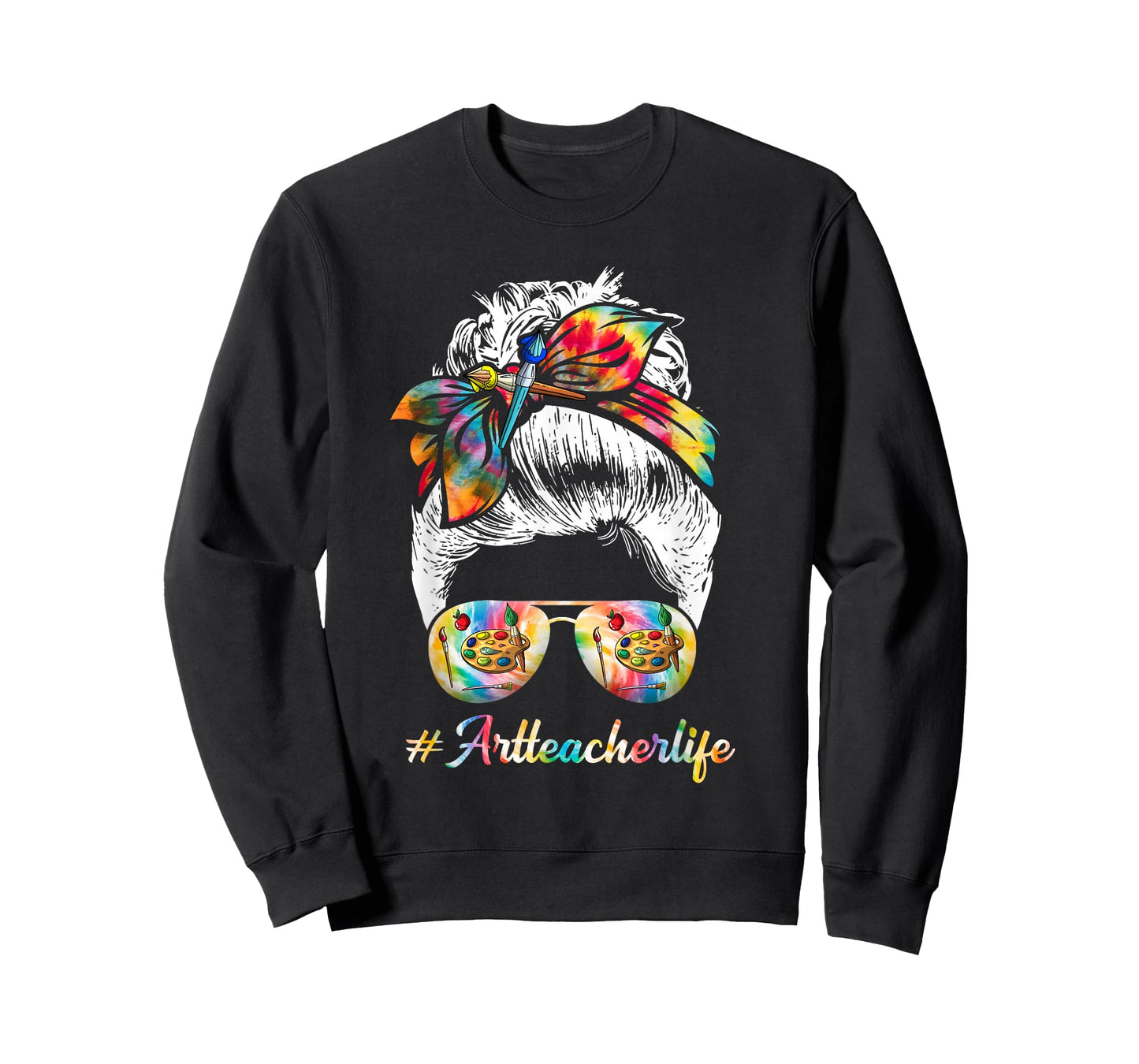 Art Teacher Life Messy Bun Back to School Art Teacher T-Shirt