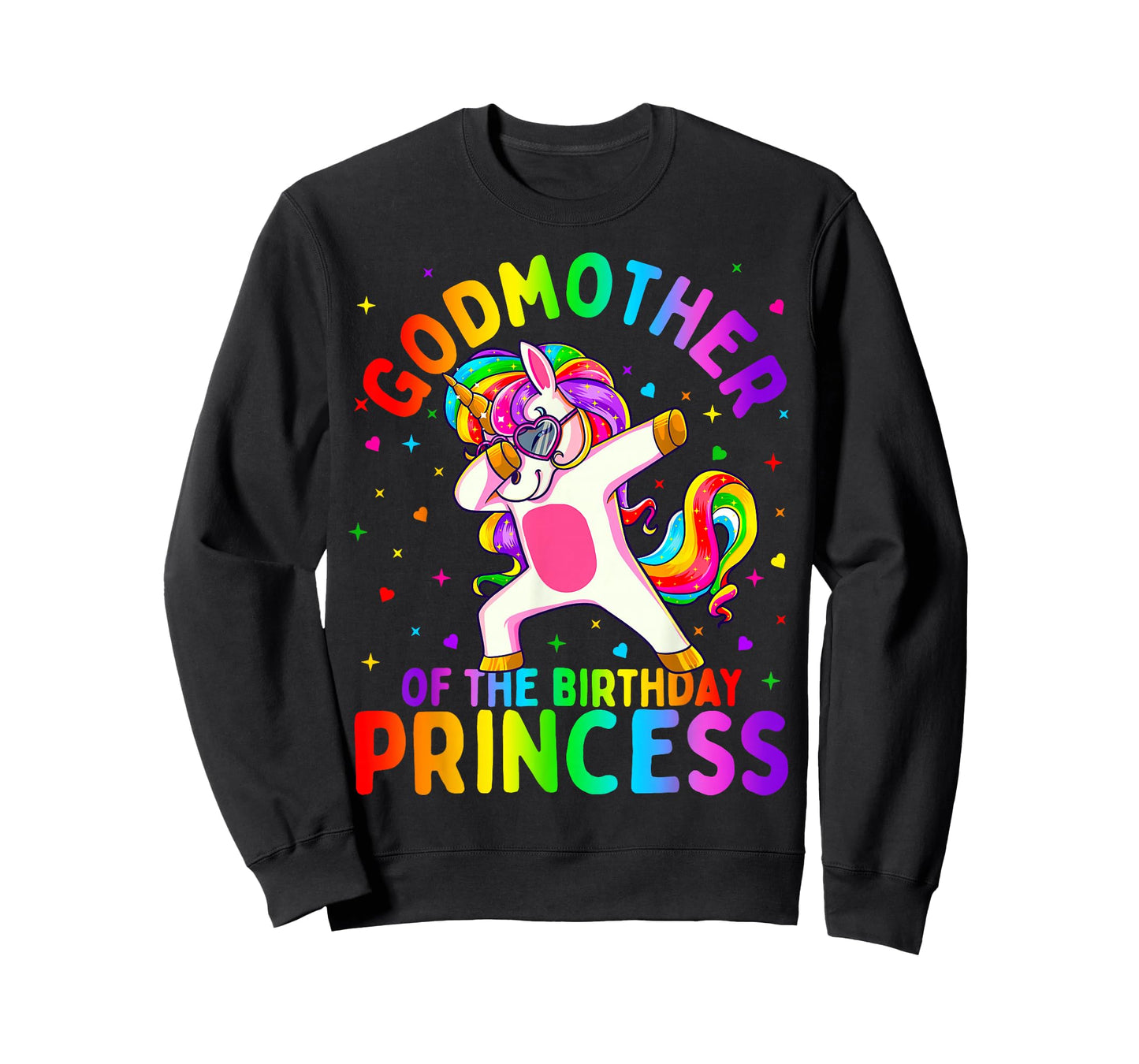 Godmother of The Birthday Princess Girl Dabbing Unicorn T-Shirt Small