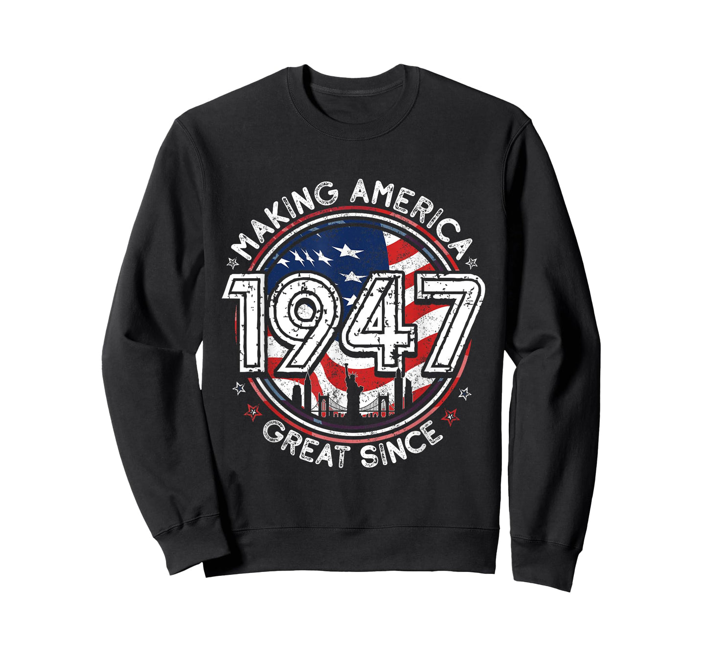 Making America Great Since 1947 American Flag Birthday T-Shirt