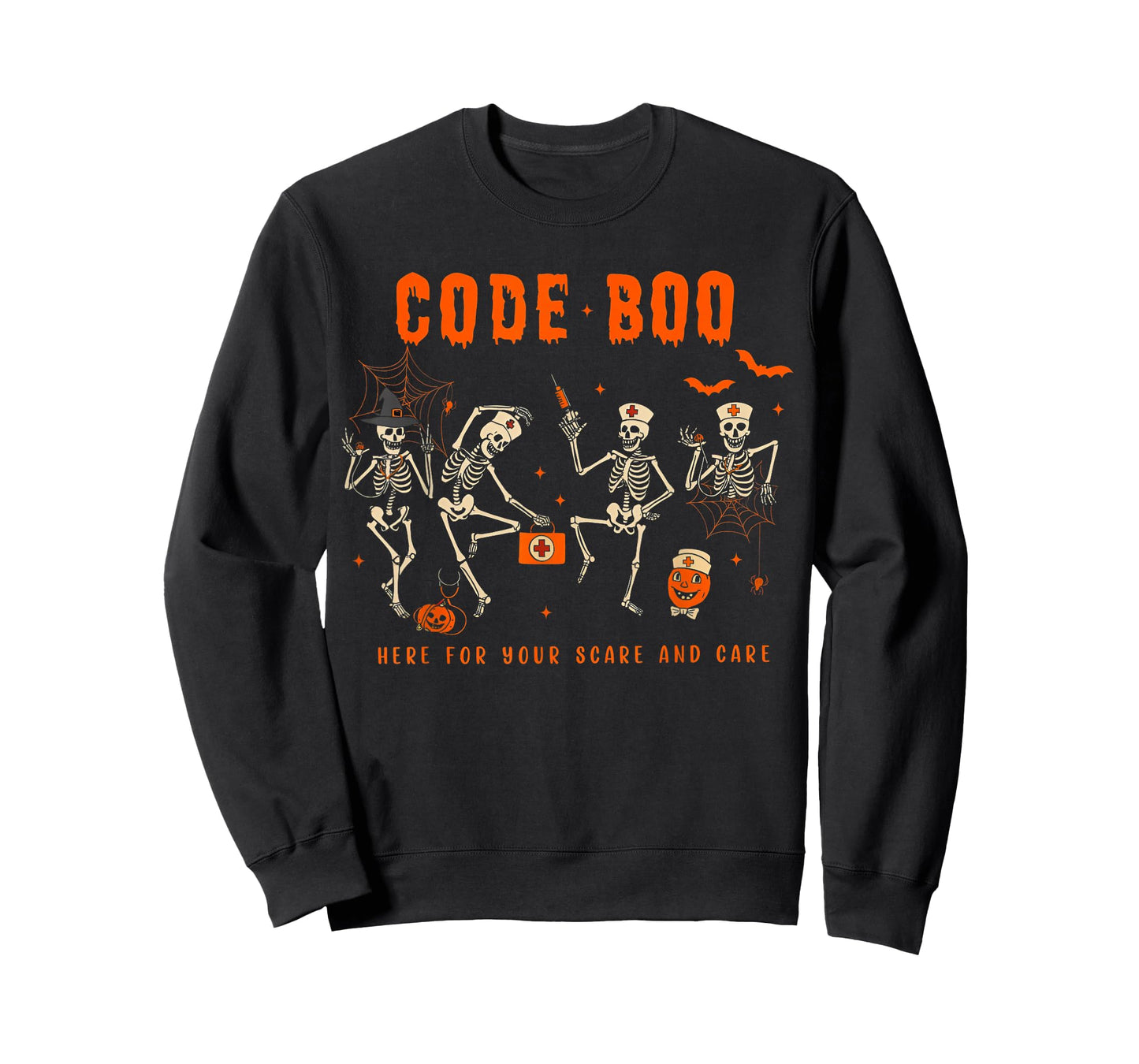 Code Boo Here for Your Scare and Care Nurse Halloween T-Shirt