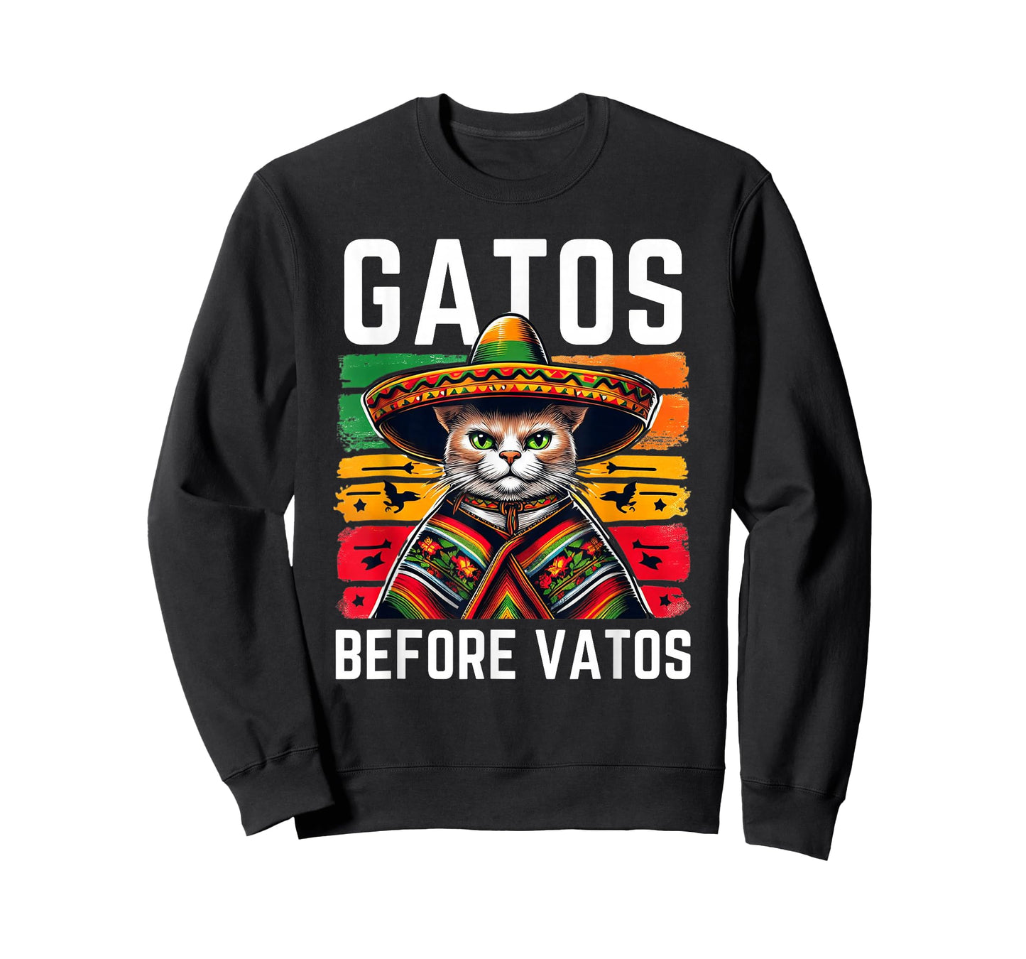 Gatos before Vatos Funny Cat Mexican Cat Poncho Fiesta Cinco T-Shirt