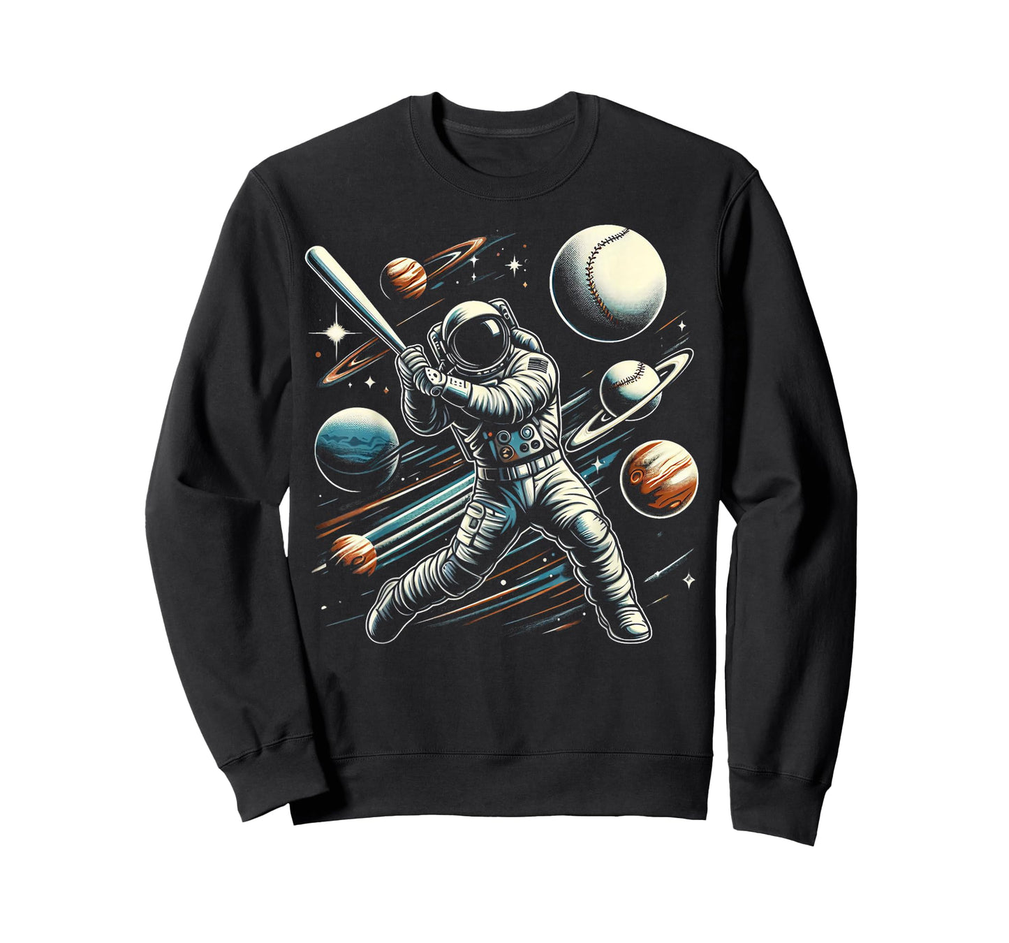 Baseball Astronaut Astronomer Planets Universe Outer Space T-Shirt