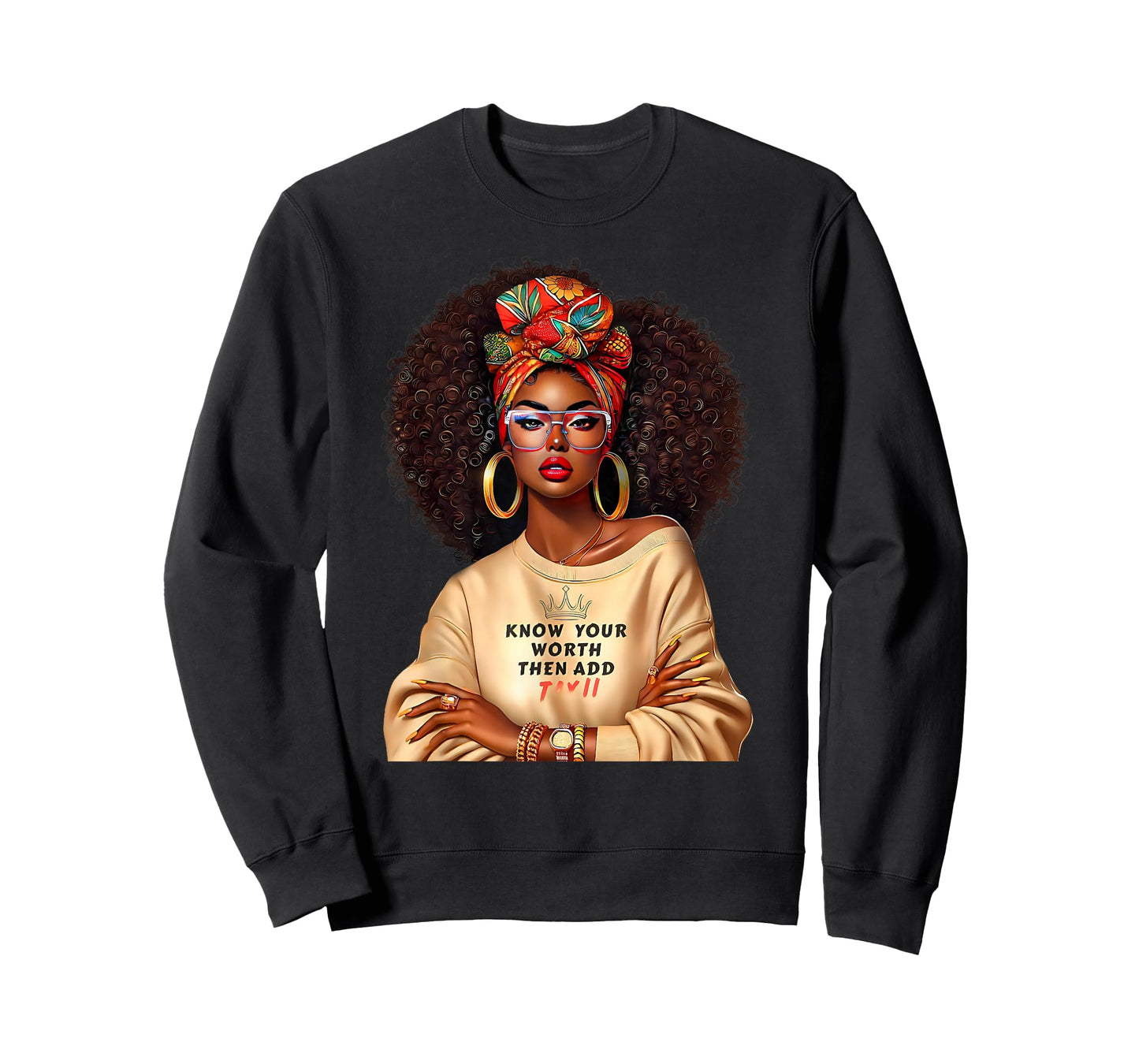 Afro Queen Black Woman African Melanin Black History Month T-Shirt