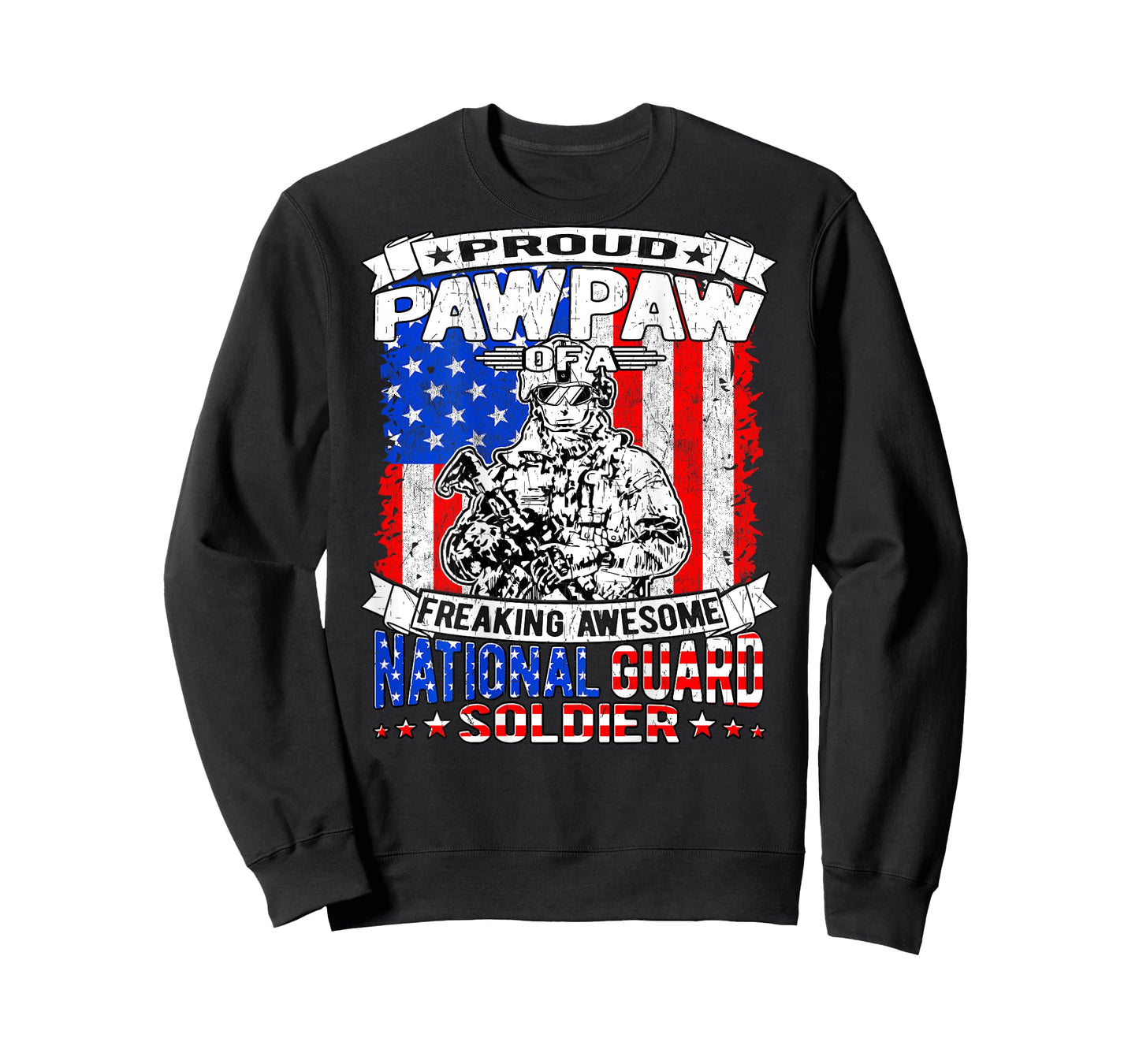 Mens Proud Pawpaw of National Guard Soldier Military Grandpa Gift T-Shirt