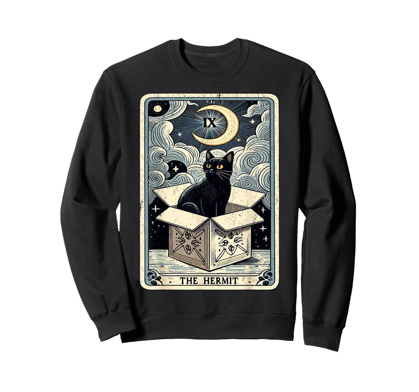 The Hermit Tarot Card Cat in Box Mystic Funny Cat T-Shirt