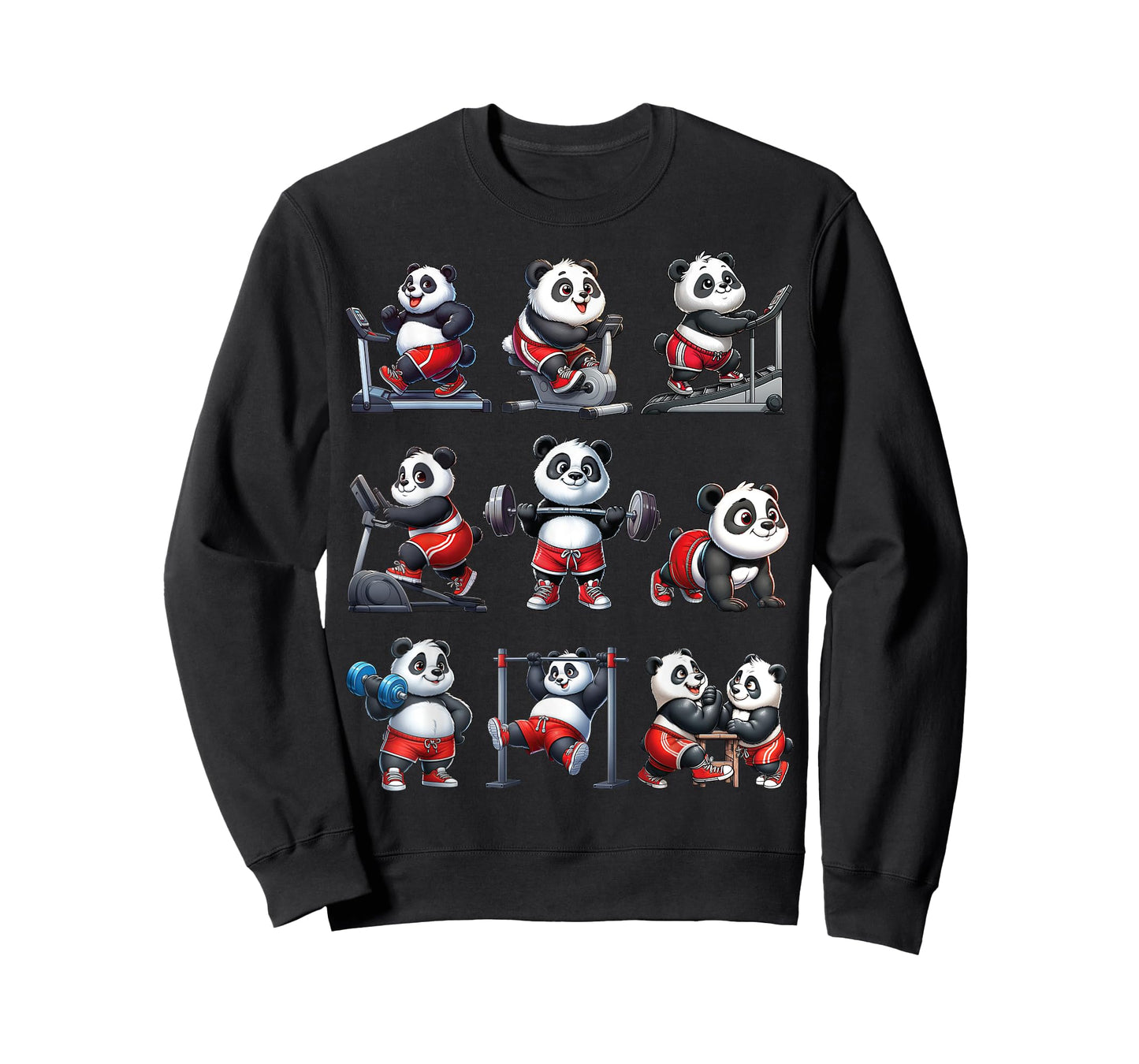 Panda Fitness Collection Gym Workout Weightlifting Sport T-Shirt