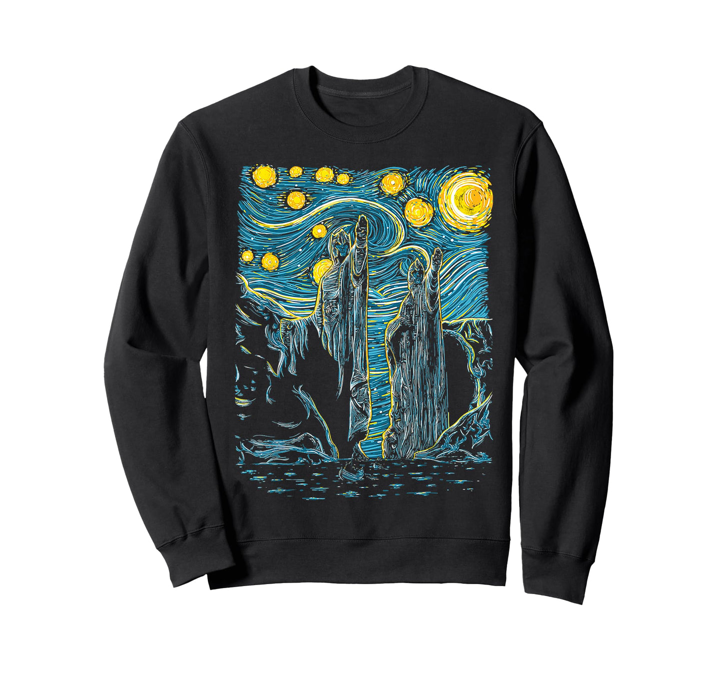 Argonath Starry Night Van Gogh Style T-Shirt