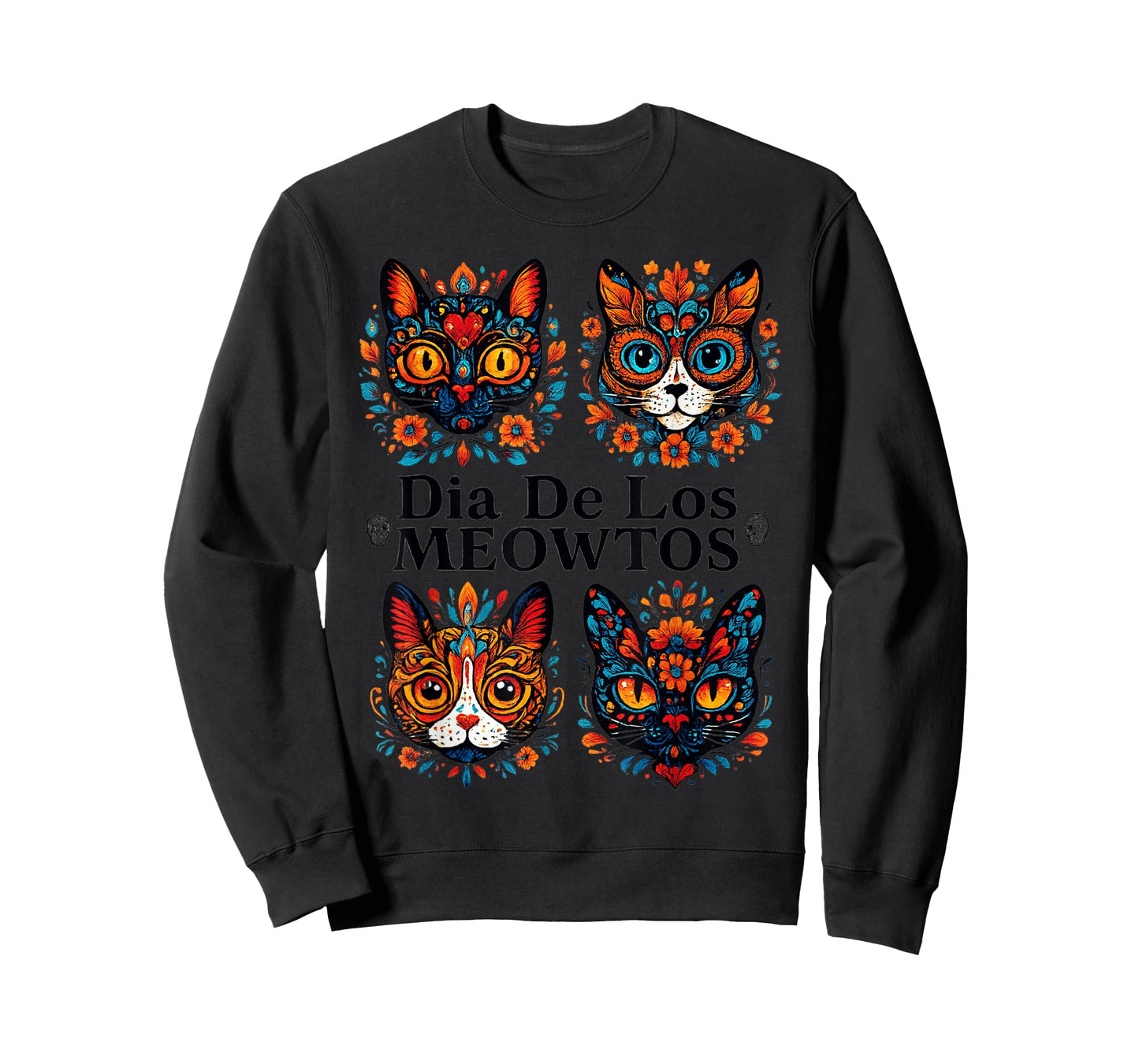 Sugar Skull Cats Dia De Los Meowtos Muertos Day of The Dead T-Shirt