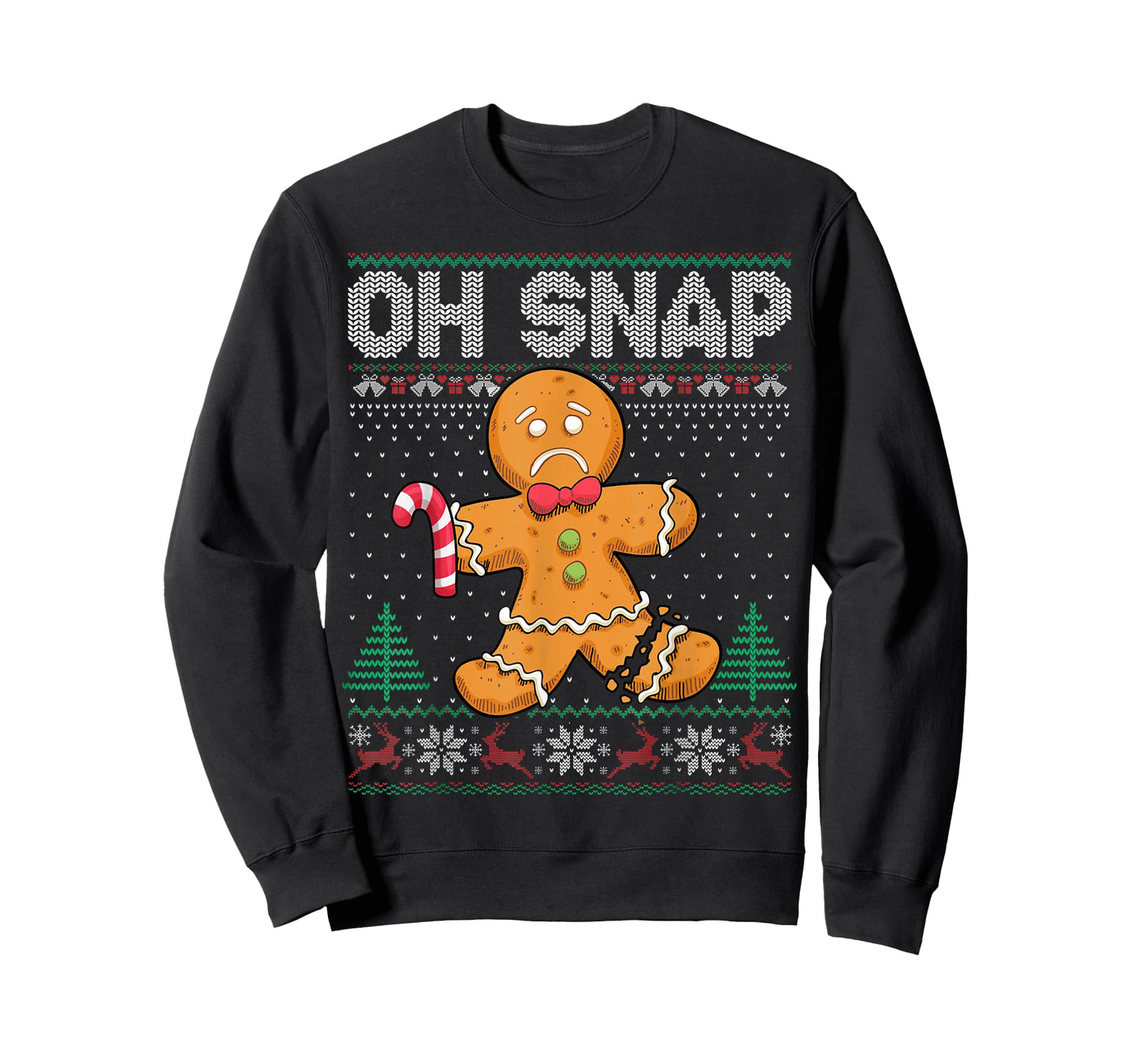 Cookie Baking Gingerbread Man Oh Snap Christmas Ugly Sweater T-Shirt