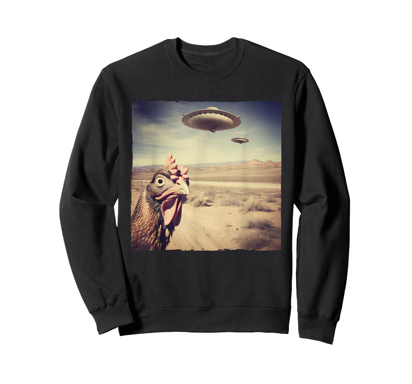 Chicken UFO Alien Flying Saucer T-Shirt
