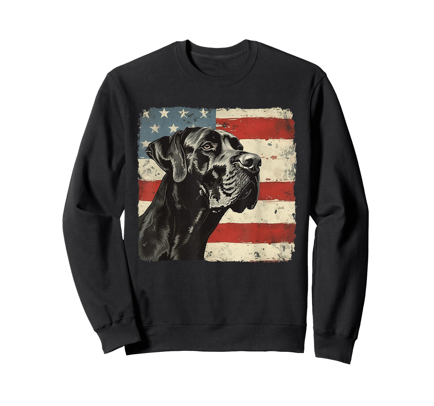 Great Dane Dog USA Flag Patriotic Independence Day T-Shirt