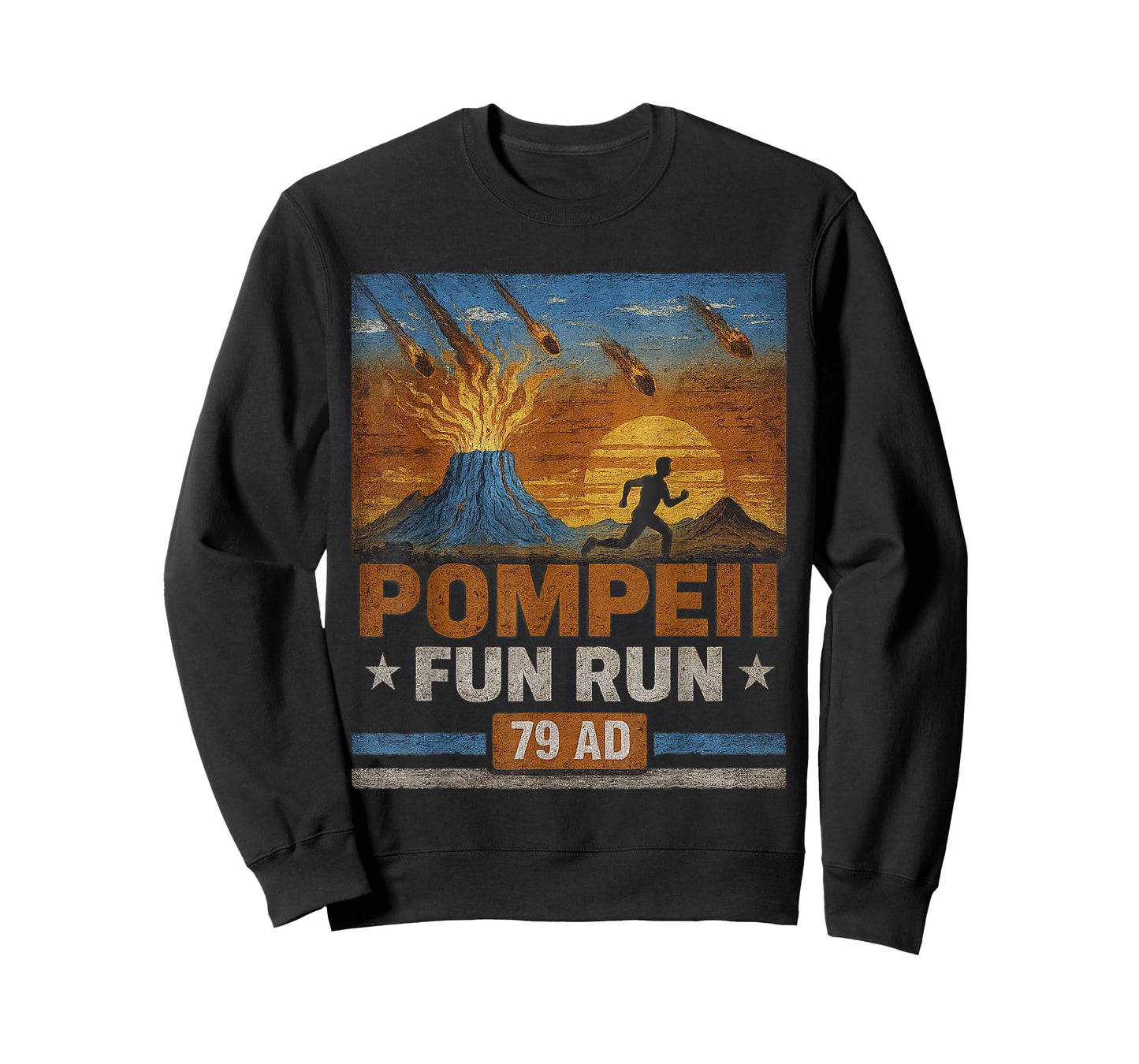 Pompeii Fun Run 79 AD Funny Volcano Geology Parody T-Shirt
