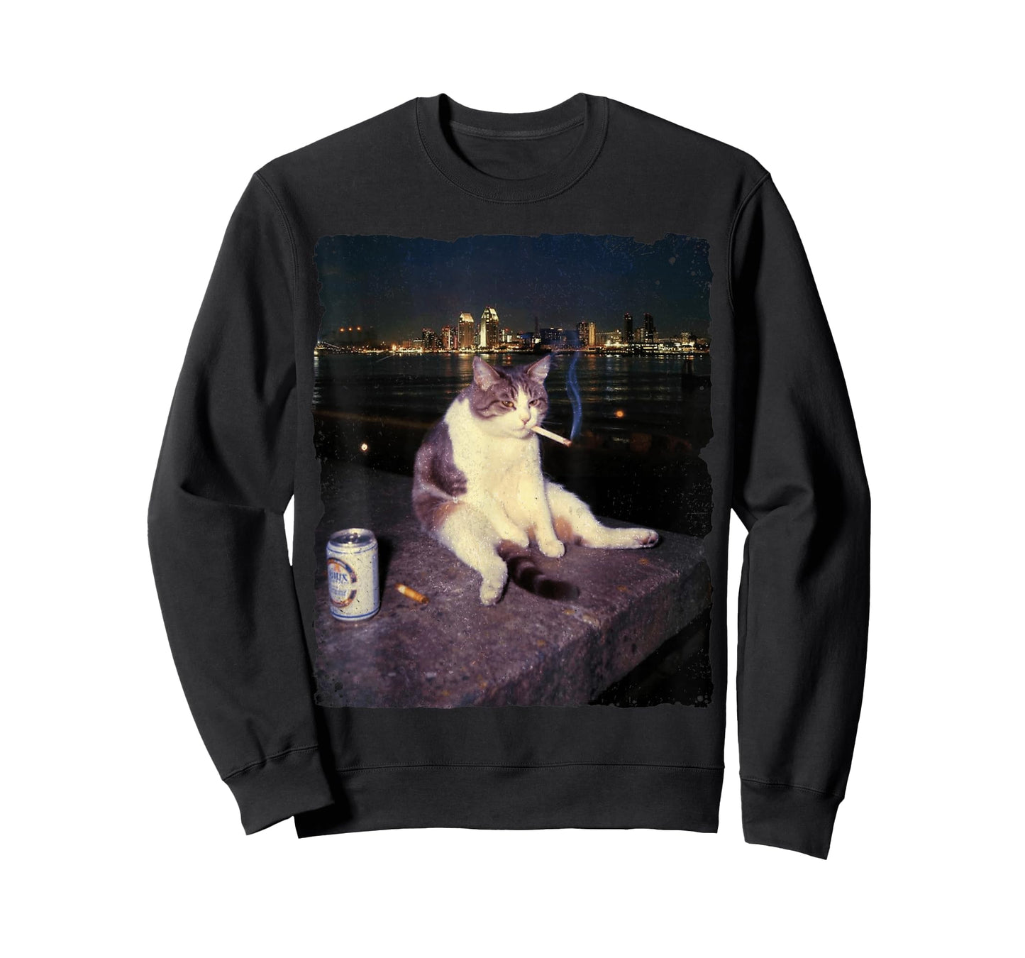 Cigarette Kitten Funny Smoking Cat Meme Stupid T-Shirt