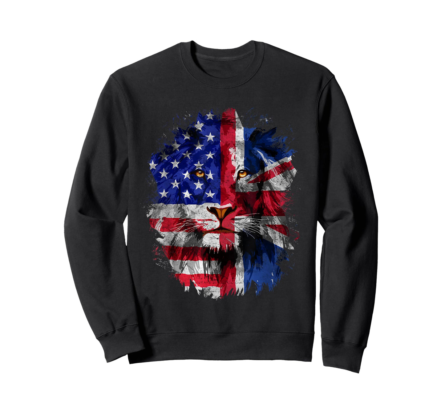 Vintage British American Flag Lion Union Jack & USA Flag T-Shirt