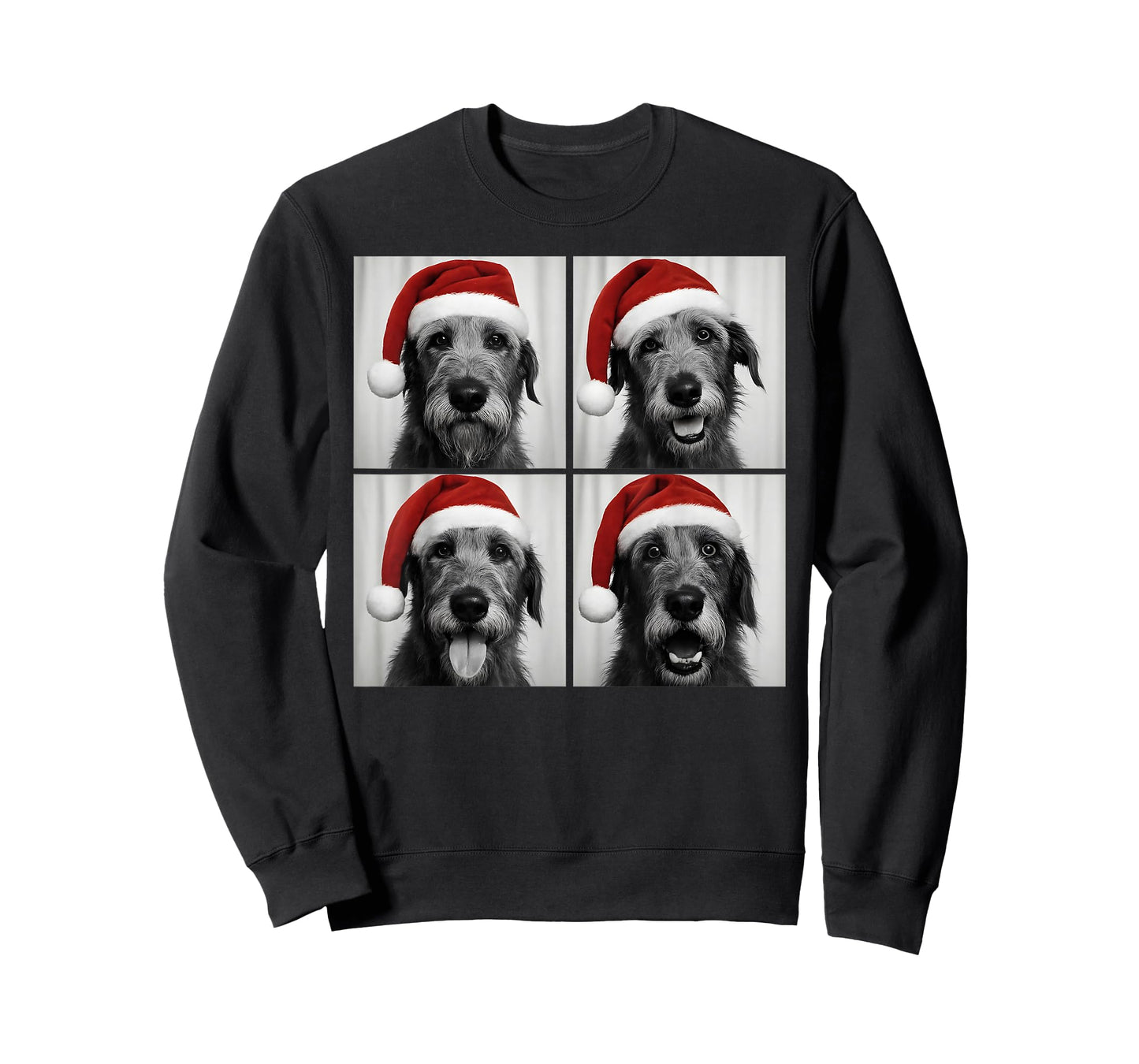 Funny Christmas Irish Wolfhound Santa Dog Lover Photo Booth T-Shirt