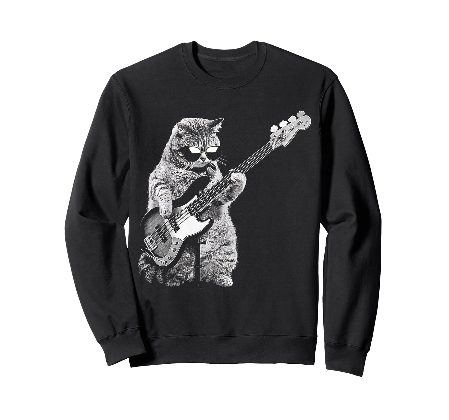 Rock Cat Playing Guitar Funny Guitar Cat T-Shirt