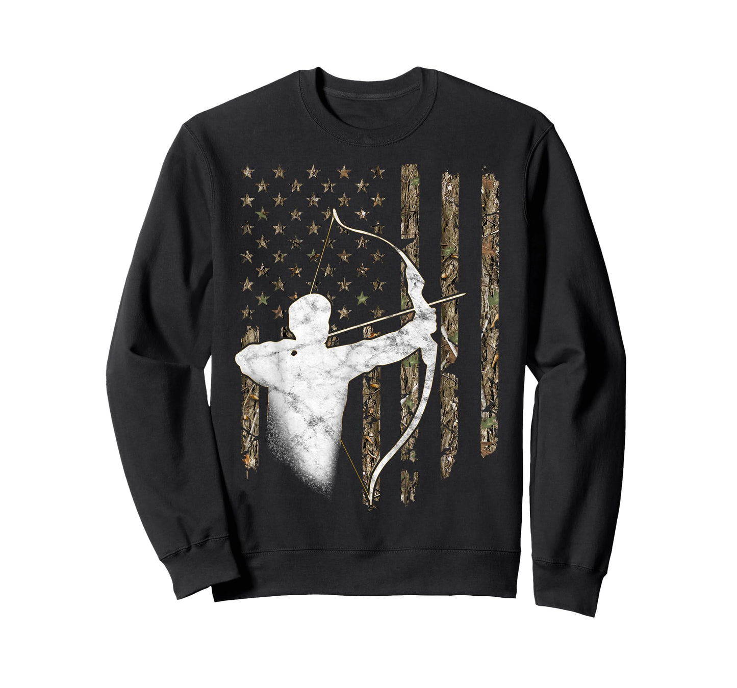 Archery Recurve Long Bow American Flag Camouflage Hunting T-Shirt