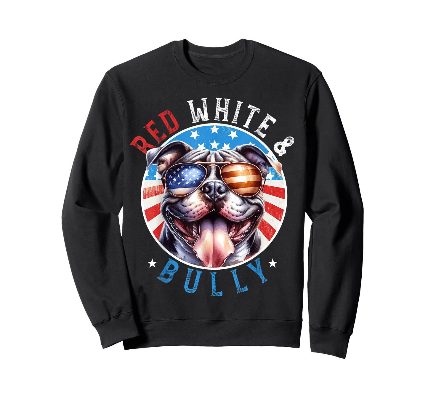 American Bully Dog 4th of July Red White and Bully Lovers T-Shirt