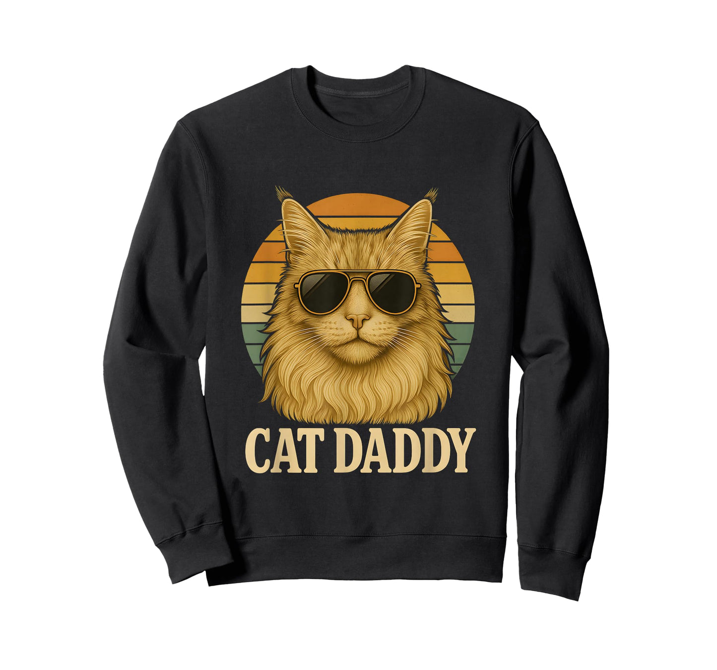 Cat Daddy Cool Maine Coon Cat Father's Day Retro Cat Dad T-Shirt