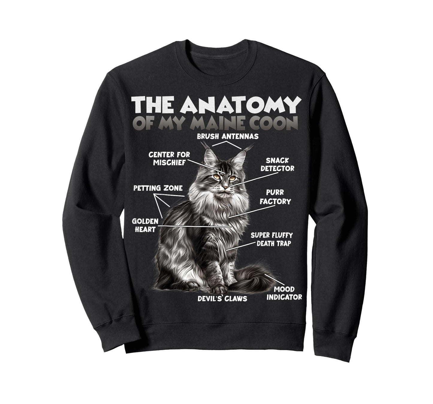 Maine Coon Anatomy | Cat Humor Saying | Gentle Giant T-Shirt