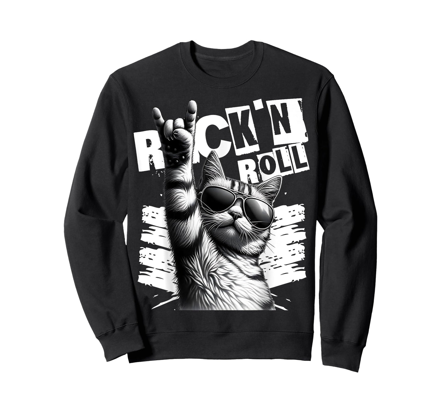 Funny Music Festival Rock cat Rock N Roll T-Shirt