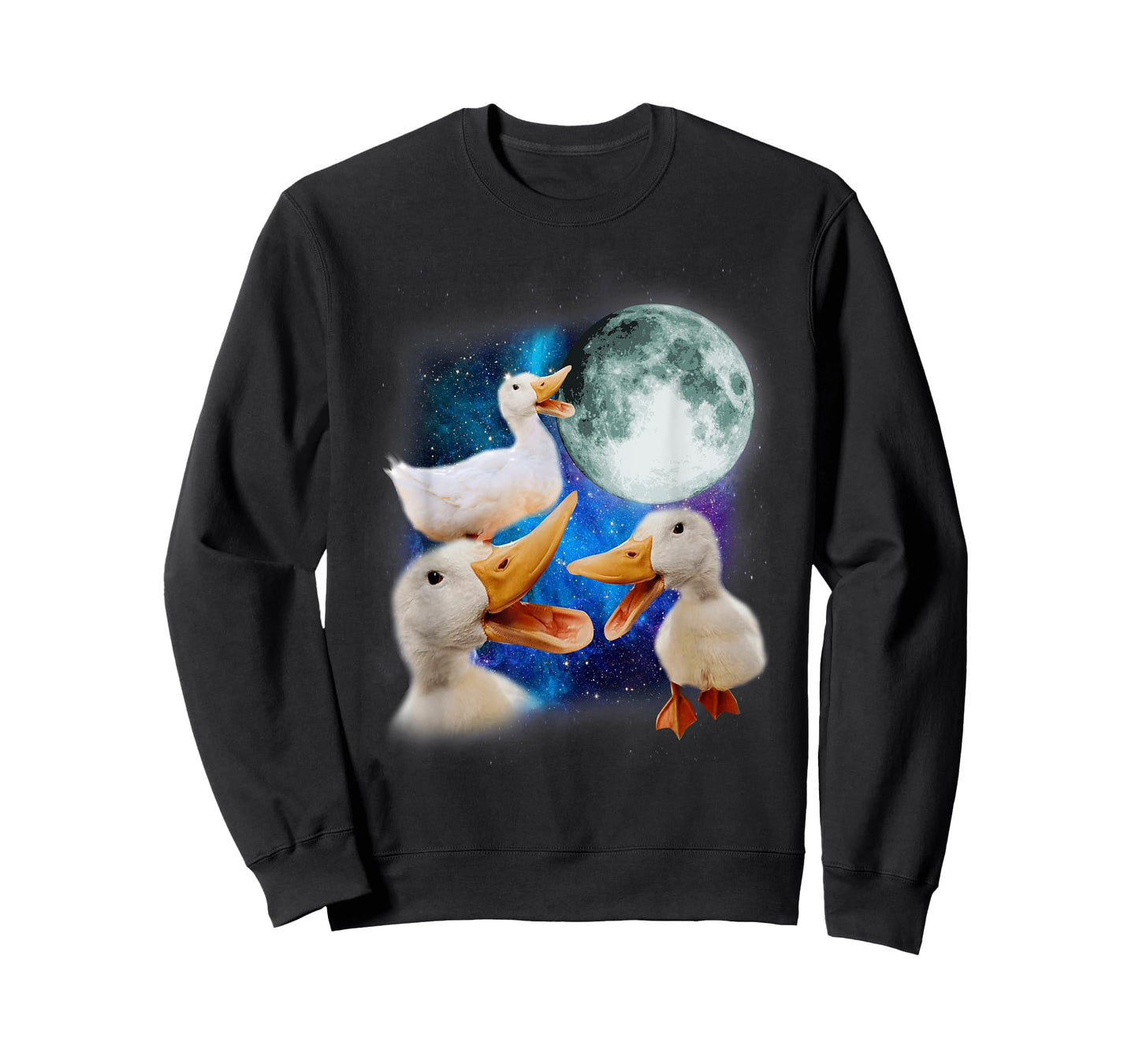 3 Ducks Howl At Moon Funny Weird Cursed Pekin Duck Lover T-Shirt
