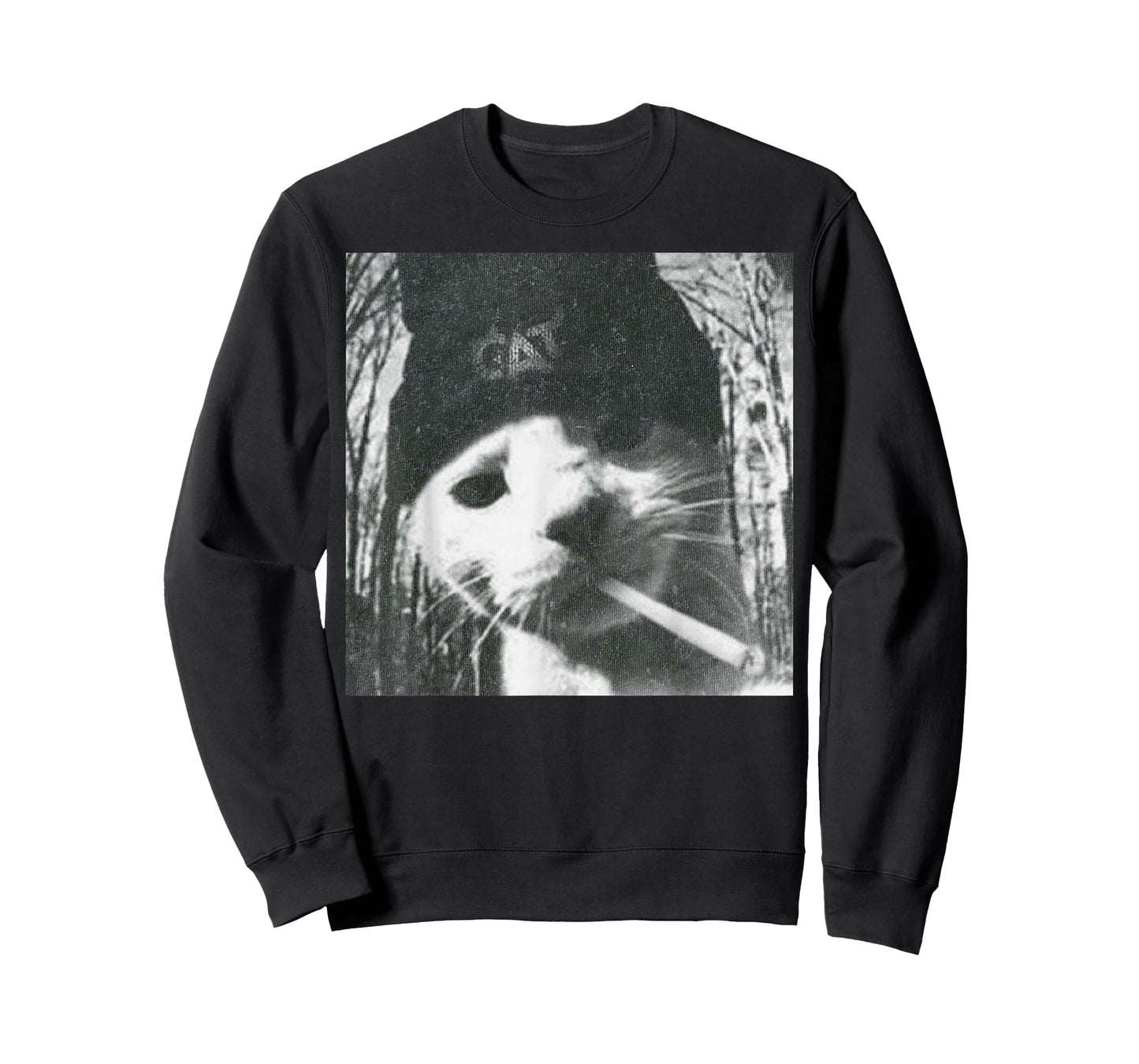 Smoking Cat Beanie Meme Grunge Aesthetic Funny T-Shirt