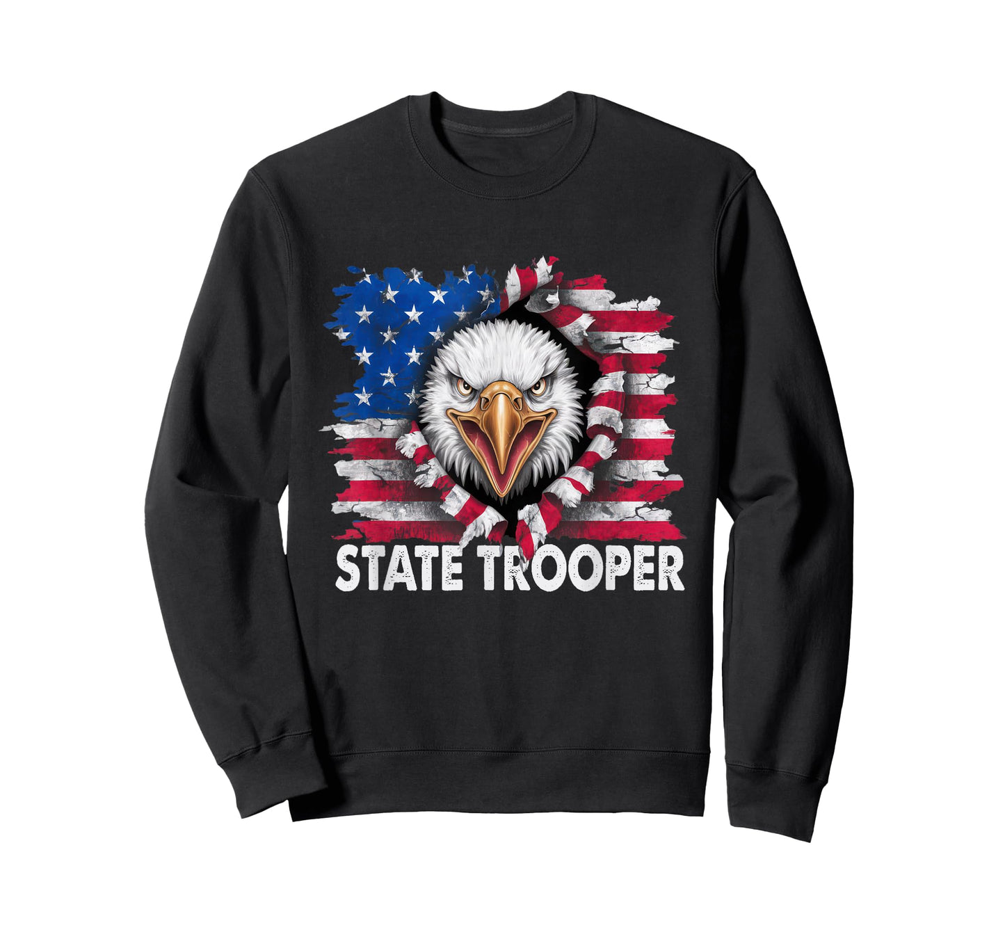 American Flag USA Law Enforcement State Trooper T-Shirt