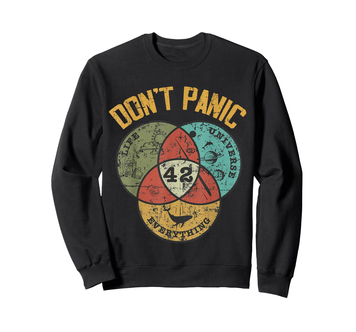 42 Answer to Life The Universe and Everything Don't Panic T-Shirt