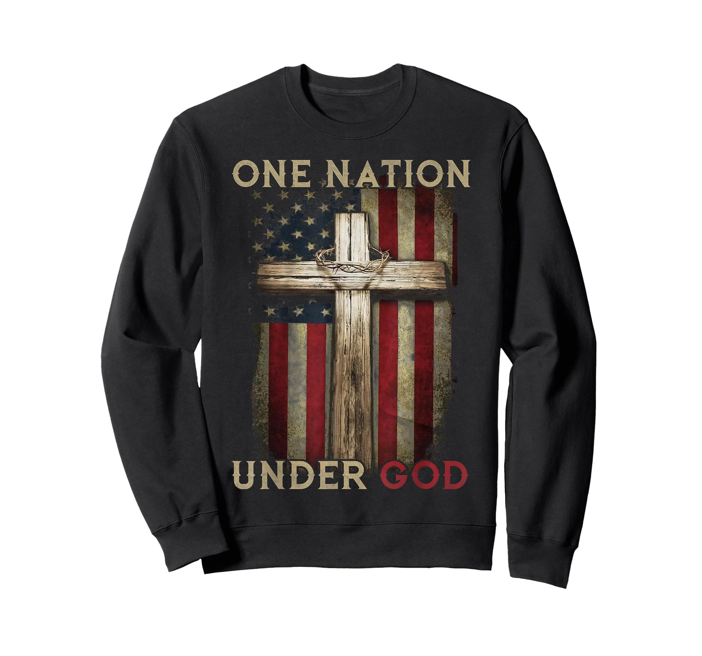One Nation Under God US Flag 4th Of July Patriotic Christian T-Shirt