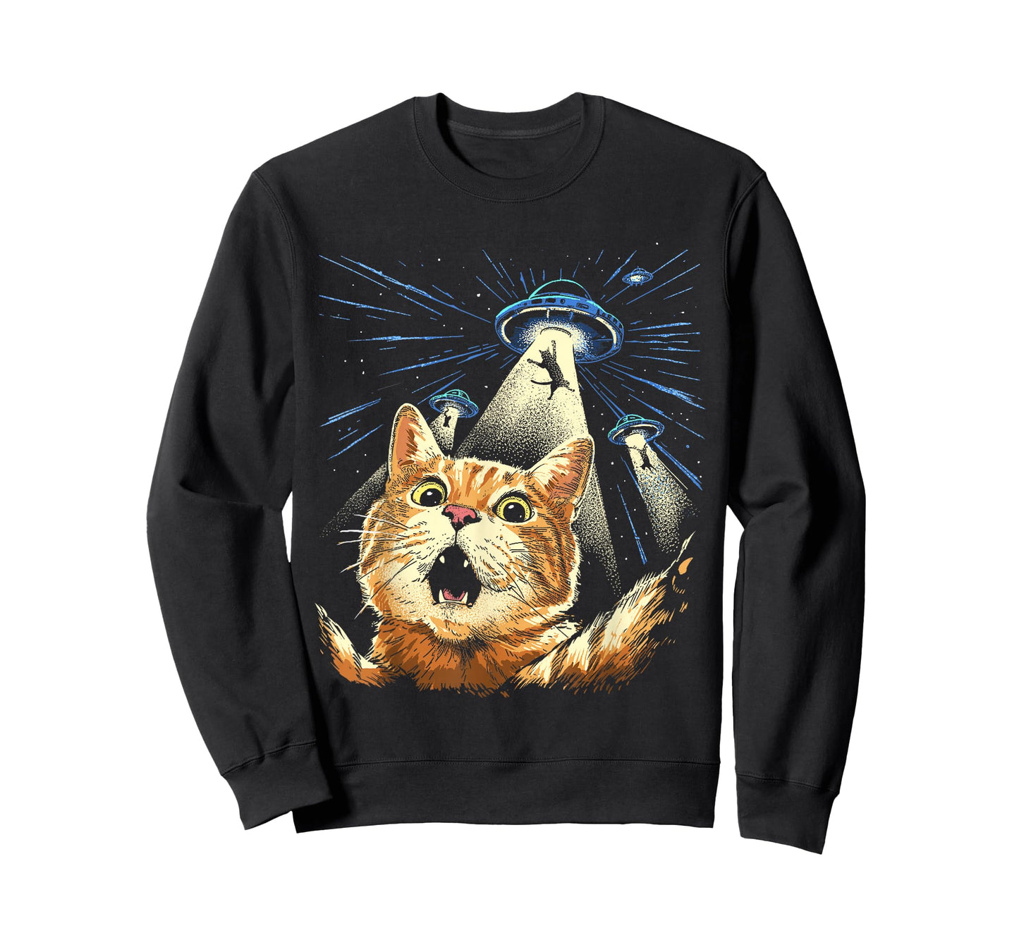Alien Cat Shirt Funny Invasion Cat Selfie UFO Abduction T-Shirt
