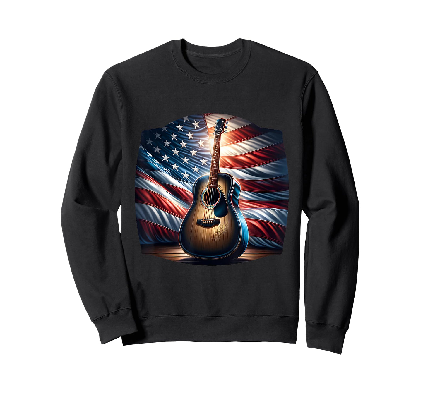 Guitar USA Flag America Independence Day 4th July Musician T-Shirt for Women Kids Men