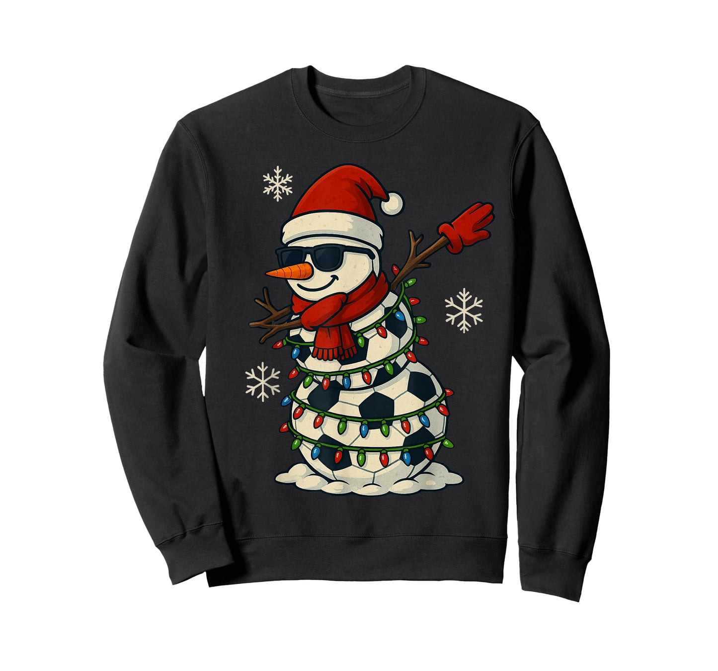 Soccer Balls Snowman Dabbing Funny Christmas Cute Boys Kids T-Shirt