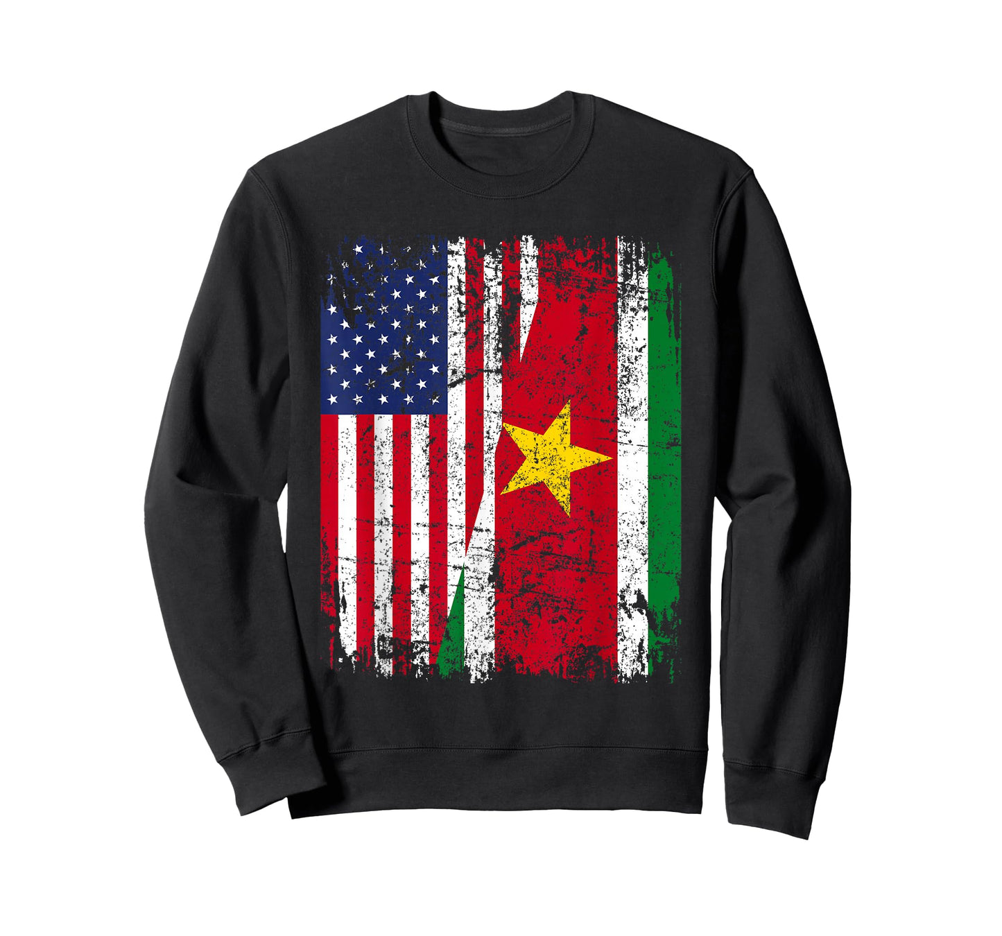 SURINAMES ROOTS | Half American Flag | SURINAME FLAG T-Shirt