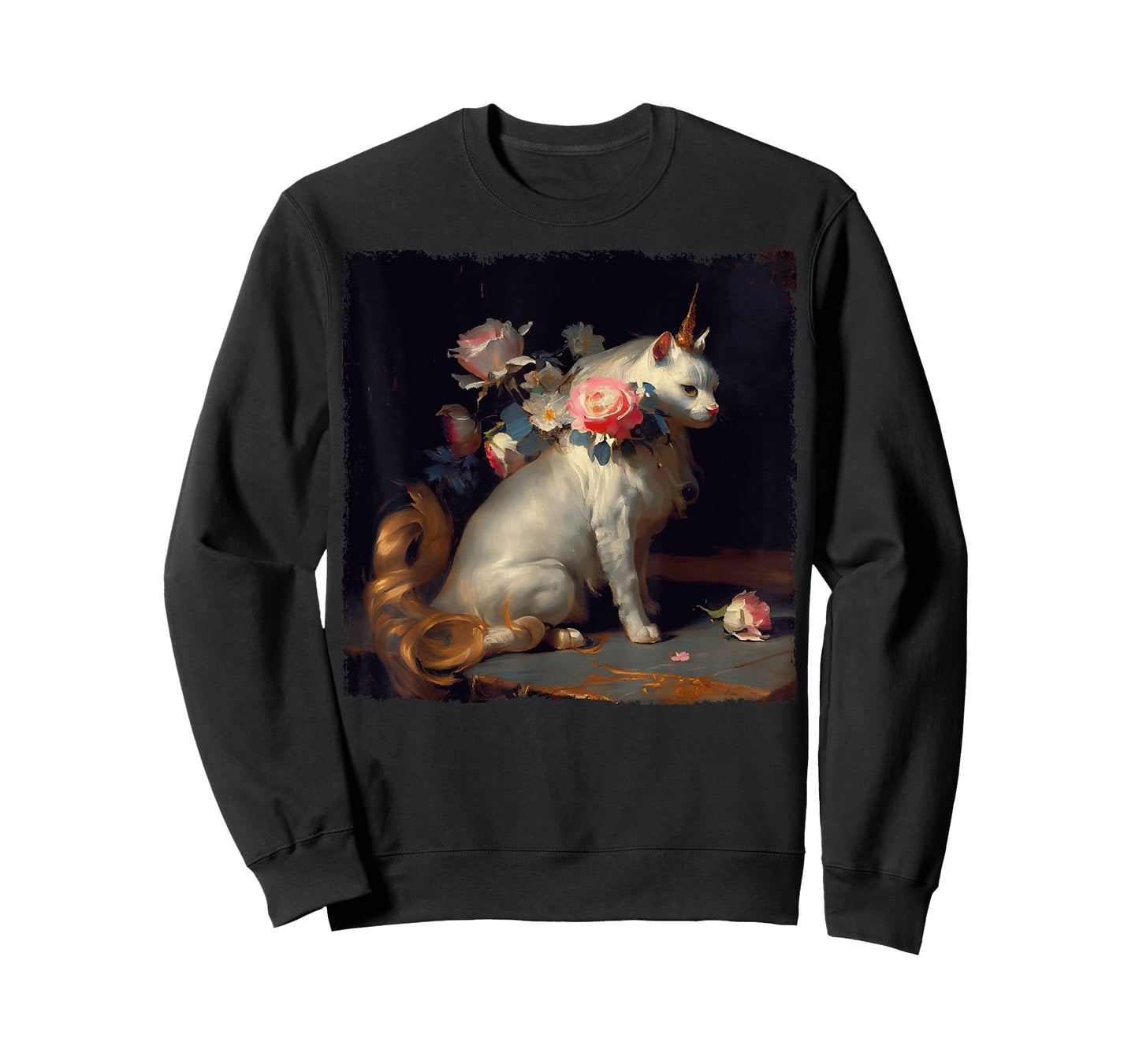 Funny Cat Unicorn Flower for Kids, Women, Men T-Shirt