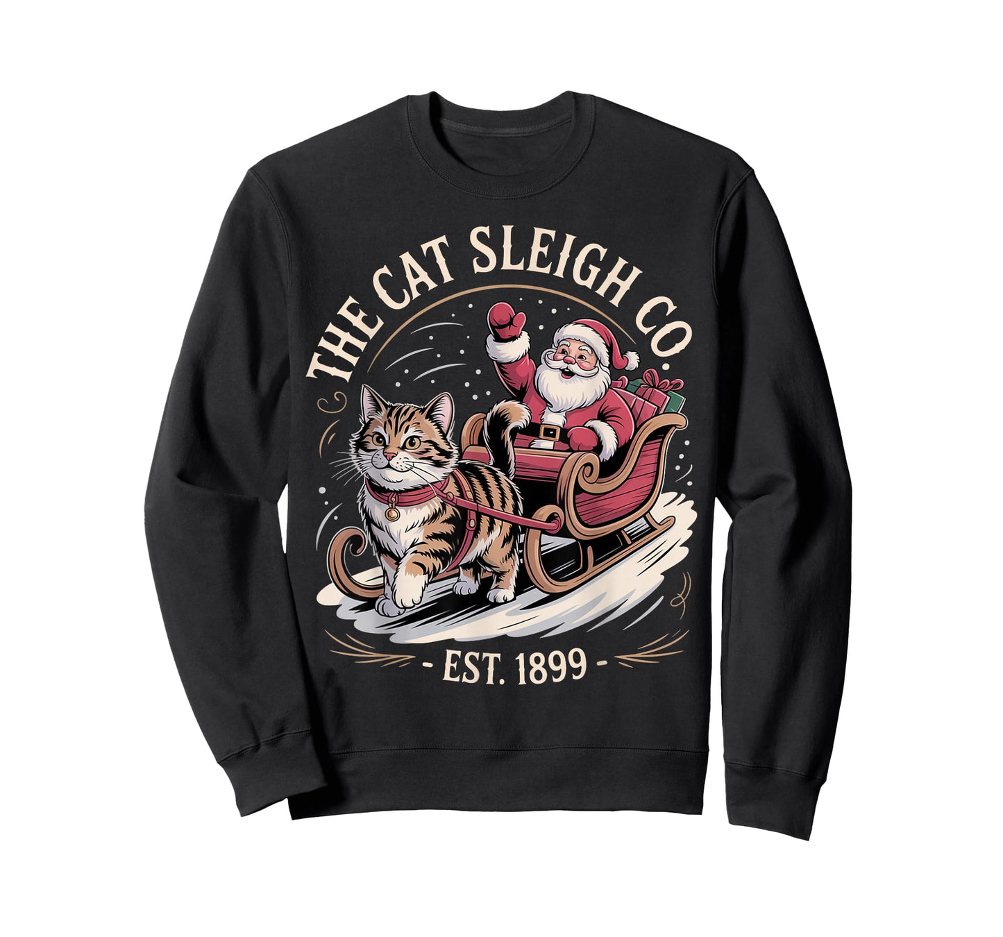 Funny Retro Christmas Cat T-Shirt