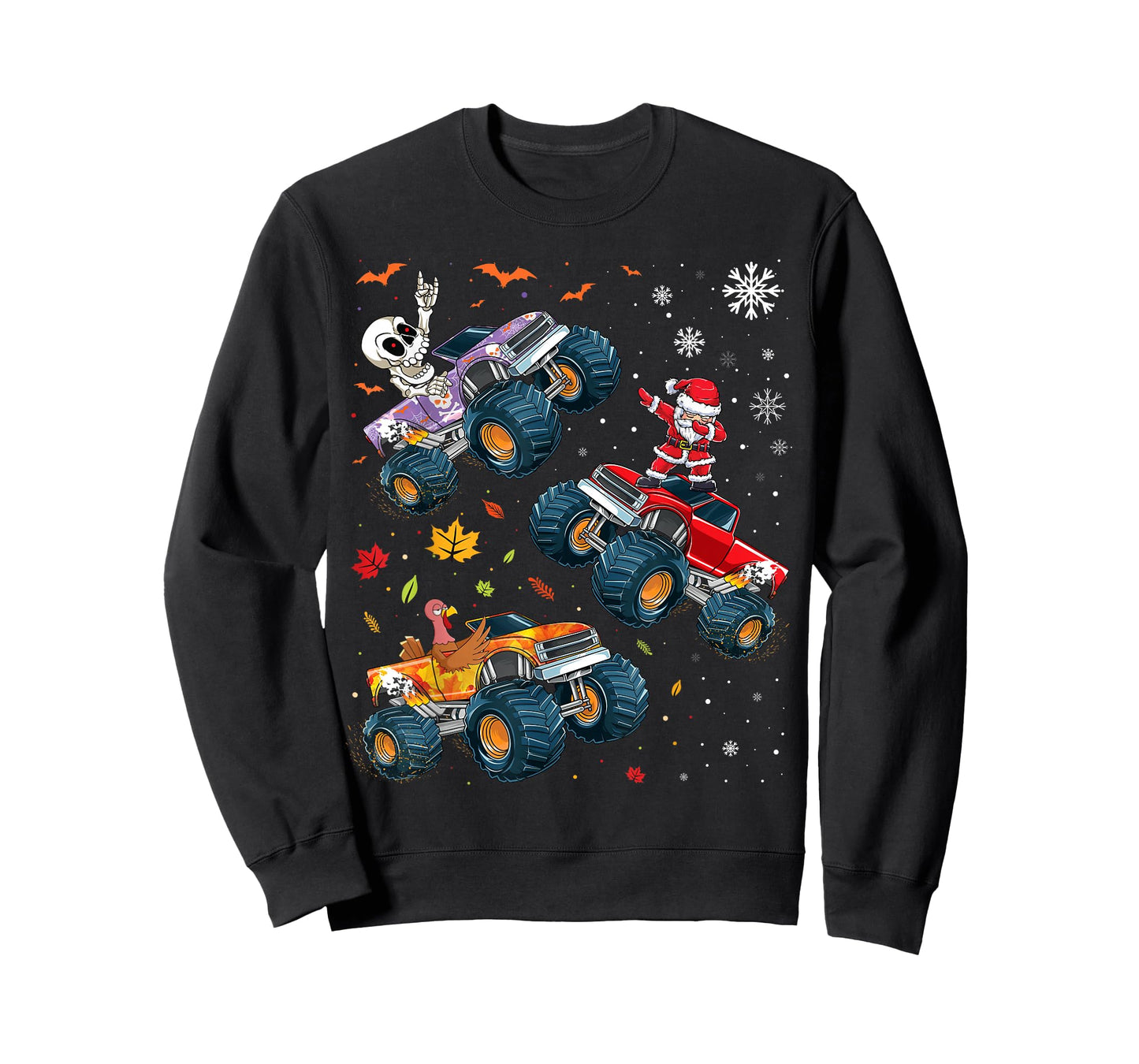 Happy Hallothanksmas Adults Kids Graphic Halloween Christmas T-Shirt
