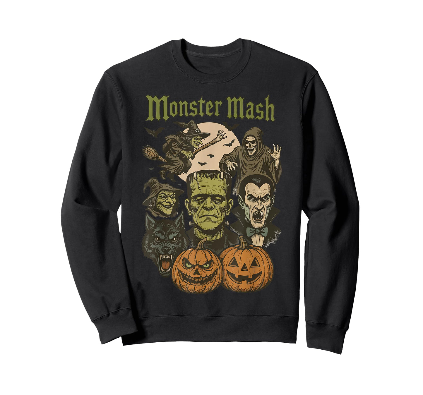 Monster Mash Retro Halloween Funny Monster Spooky Womens Men T-Shirt