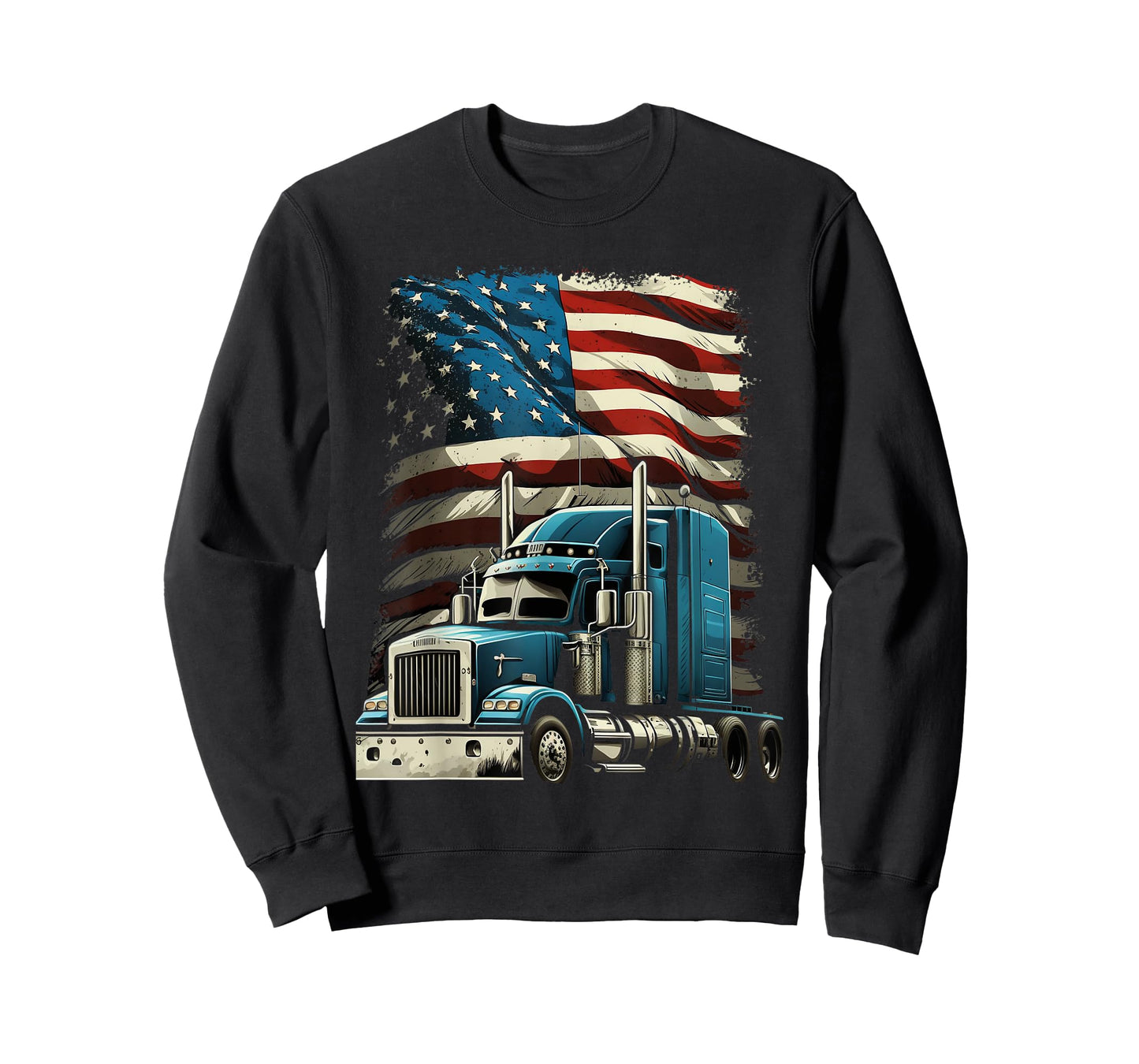 Trucker US American Flag For Patriotic Truck Driver T-Shirt
