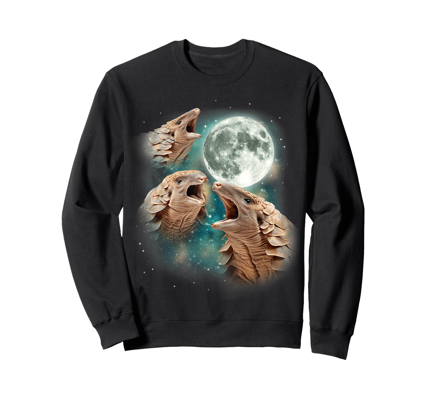 Three Pangolin Moon | 3 Wild Pangolins Howling in The Night T-Shirt