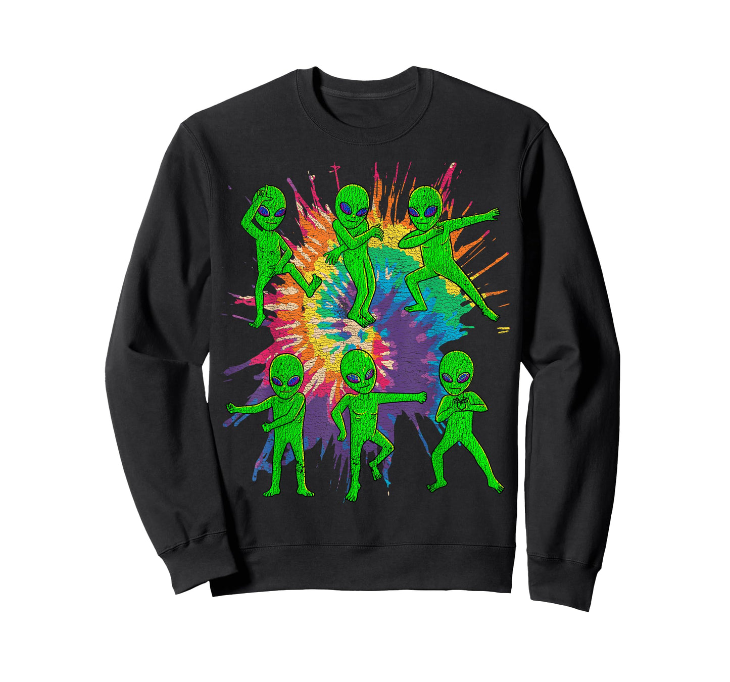 Dancing Alien Halloween Aliens Tie Dye Dance Kids Boys Girls T-Shirt
