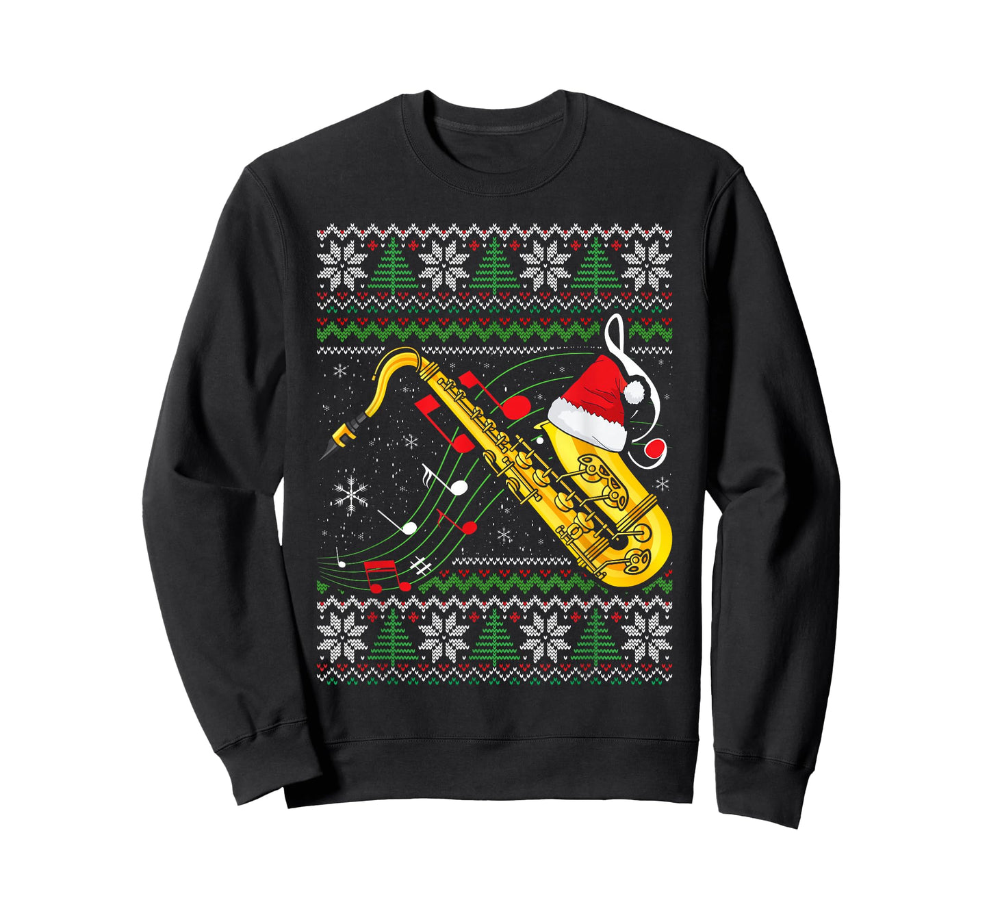 Saxophone Music Lover Xmas Ugly Saxophone Christmas T-Shirt
