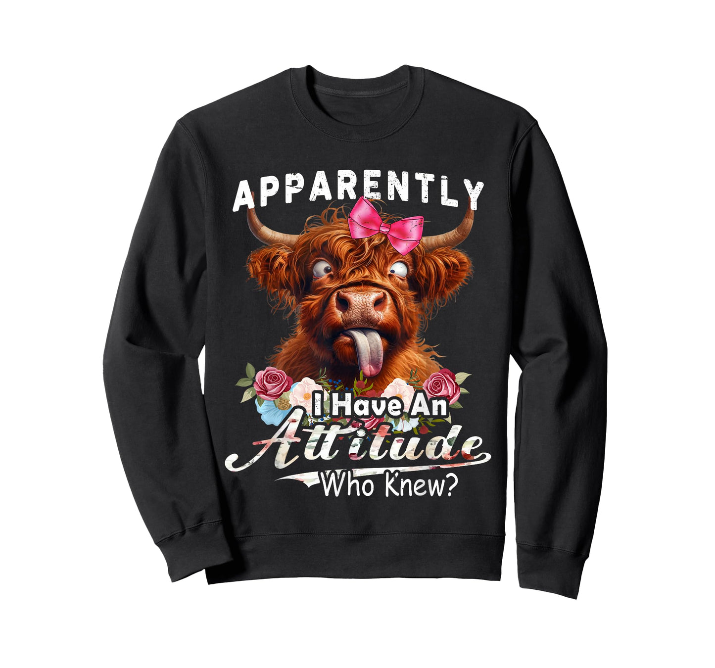 Apparently I Have An Attitude funny highland cow men women T-Shirt