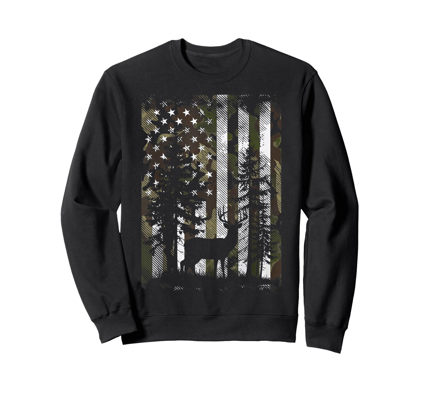 Deer Hunting American Flag Camo USA Hunter for Men Women T-Shirt