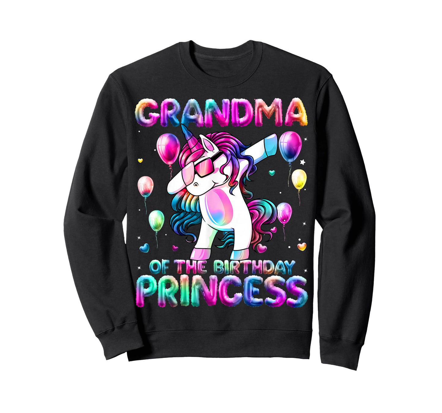 Grandma of The Birthday Princess Girl Dabbing Unicorn Mimi T-Shirt