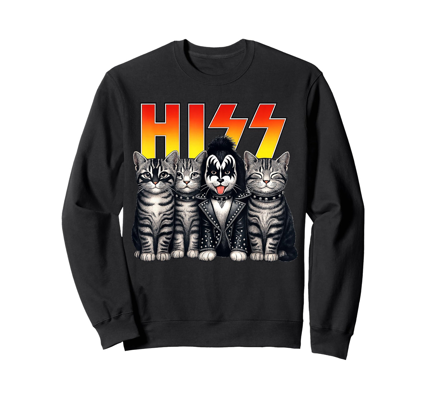 Cute Hiss Cats Rock Kittens Kitty Rocking Music Cat Lovers T-Shirt