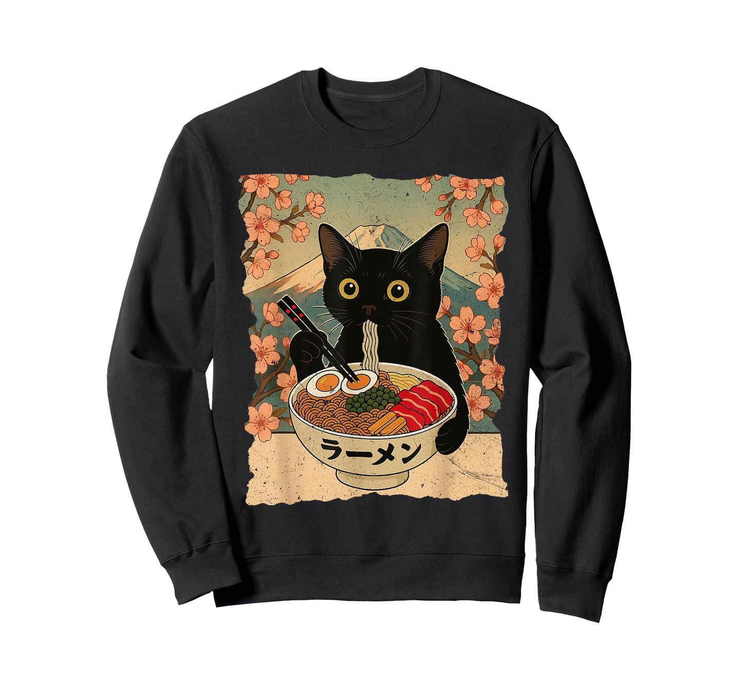 Anime Cat Ramen Japanese Funny Cat Graphic Tees Anime Gifts T-Shirt