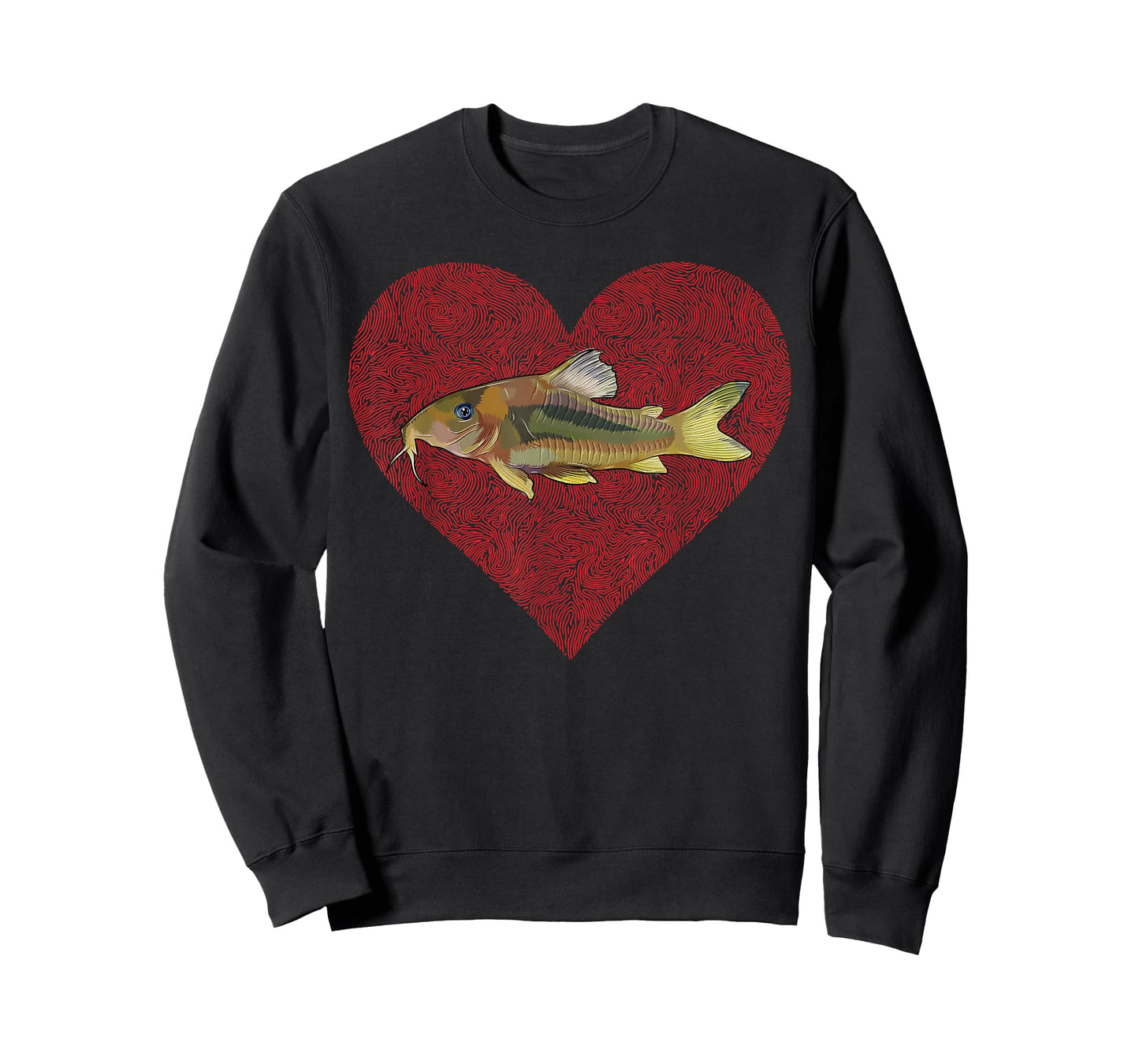 Corydoras Catfish Valentines Day Fish Love Fingerprint T-Shirt