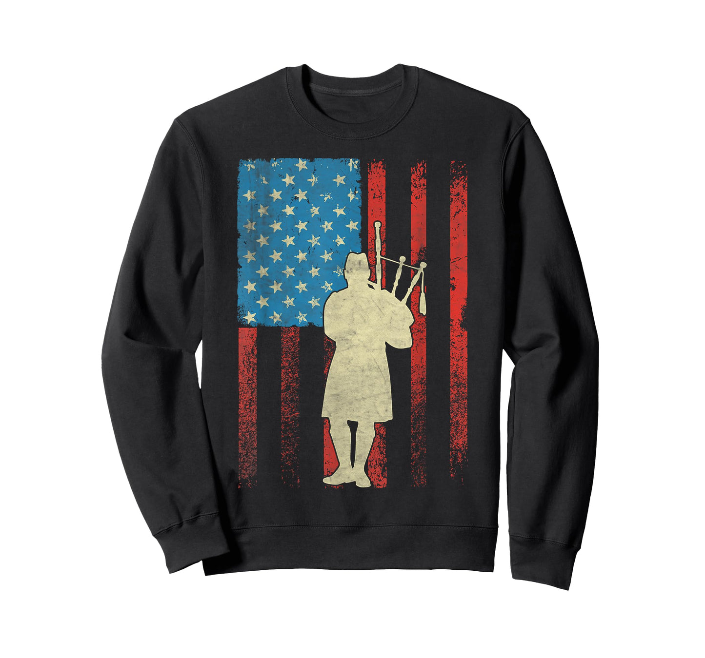 Patriotic Bagpiper American Flag USA Bagpipes T-Shirt