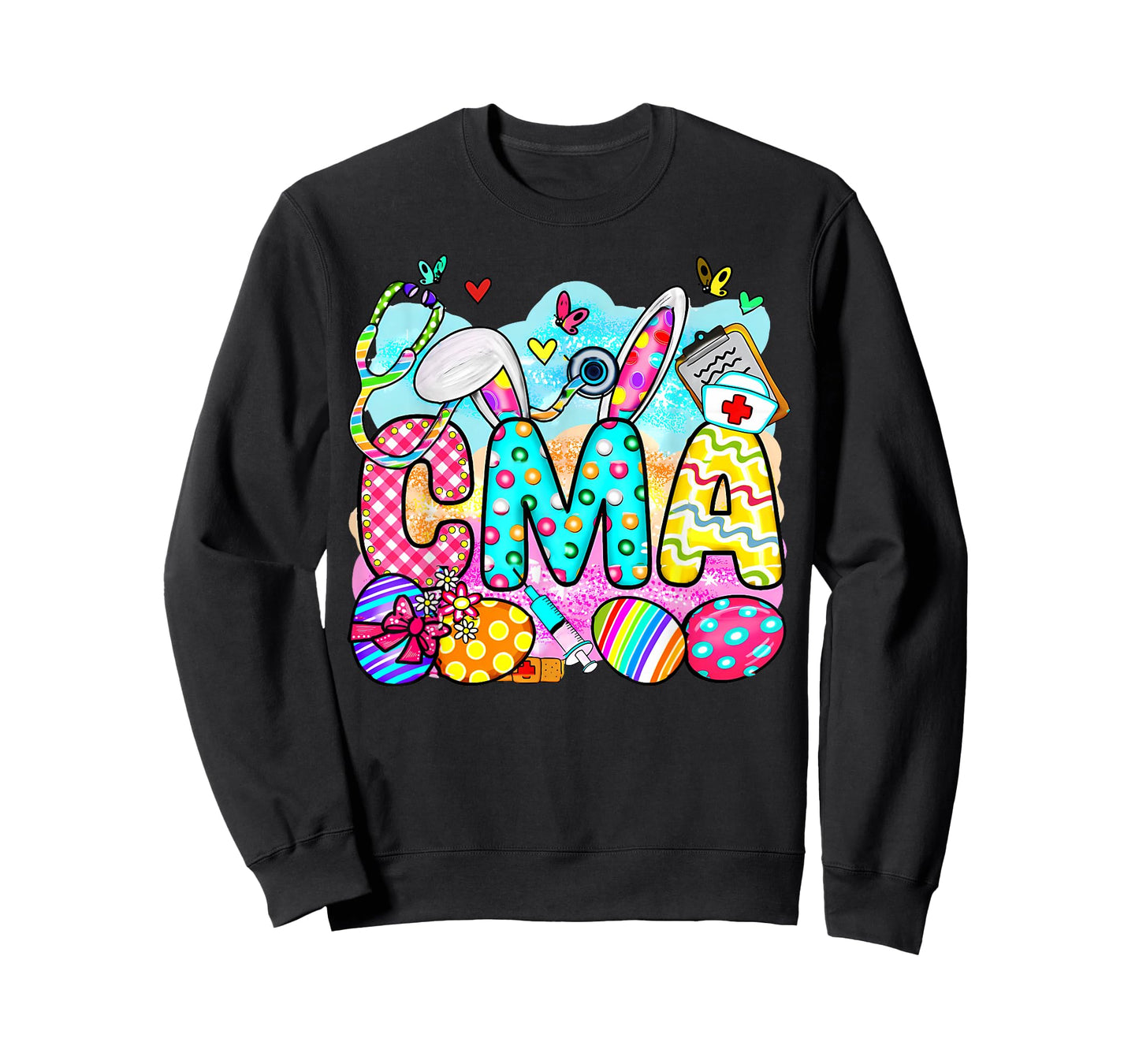 CMA Easter Bunny Eggs Stethoscope Easter Medical Assistant T-Shirt